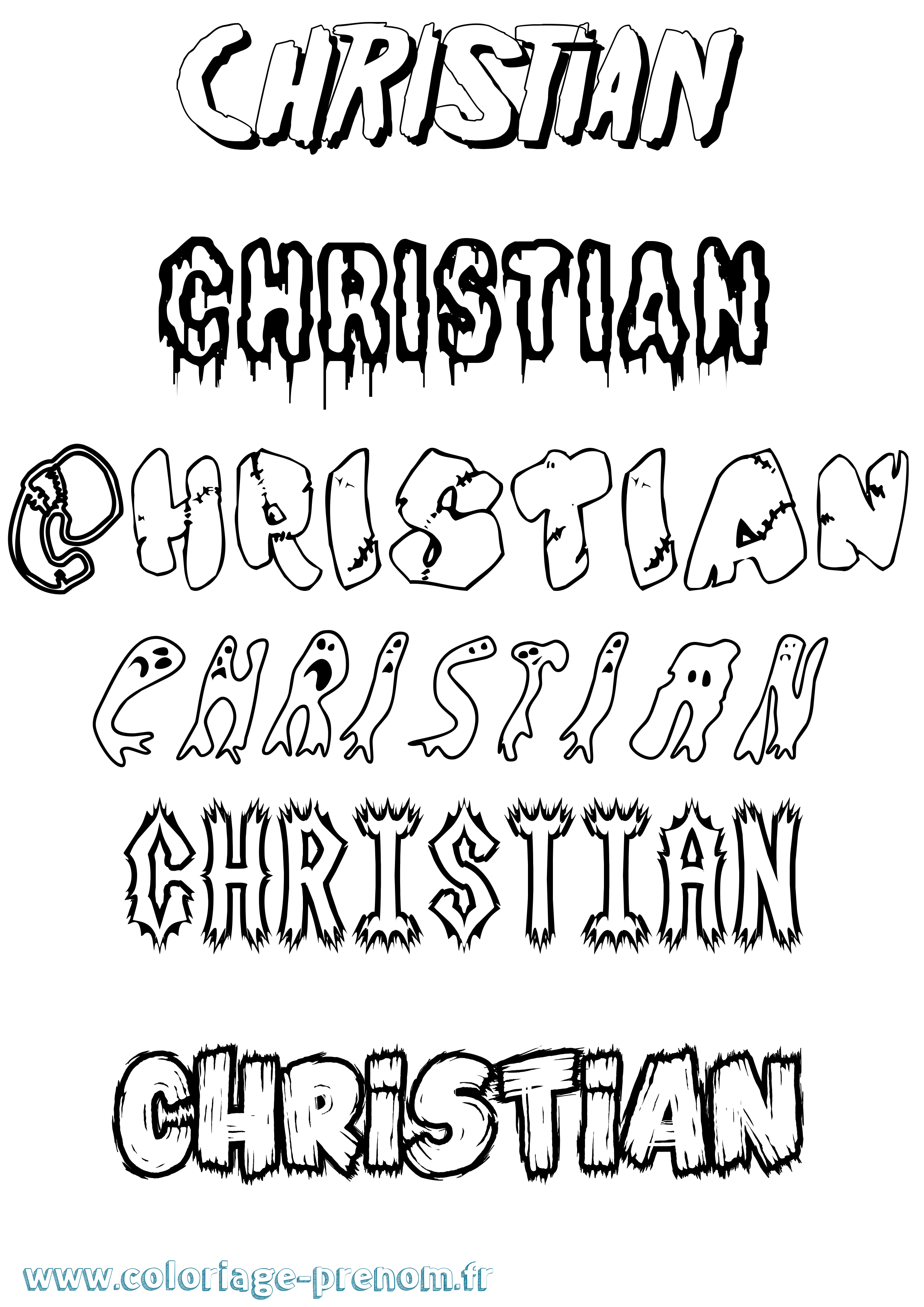 Coloriage prénom Christian Frisson