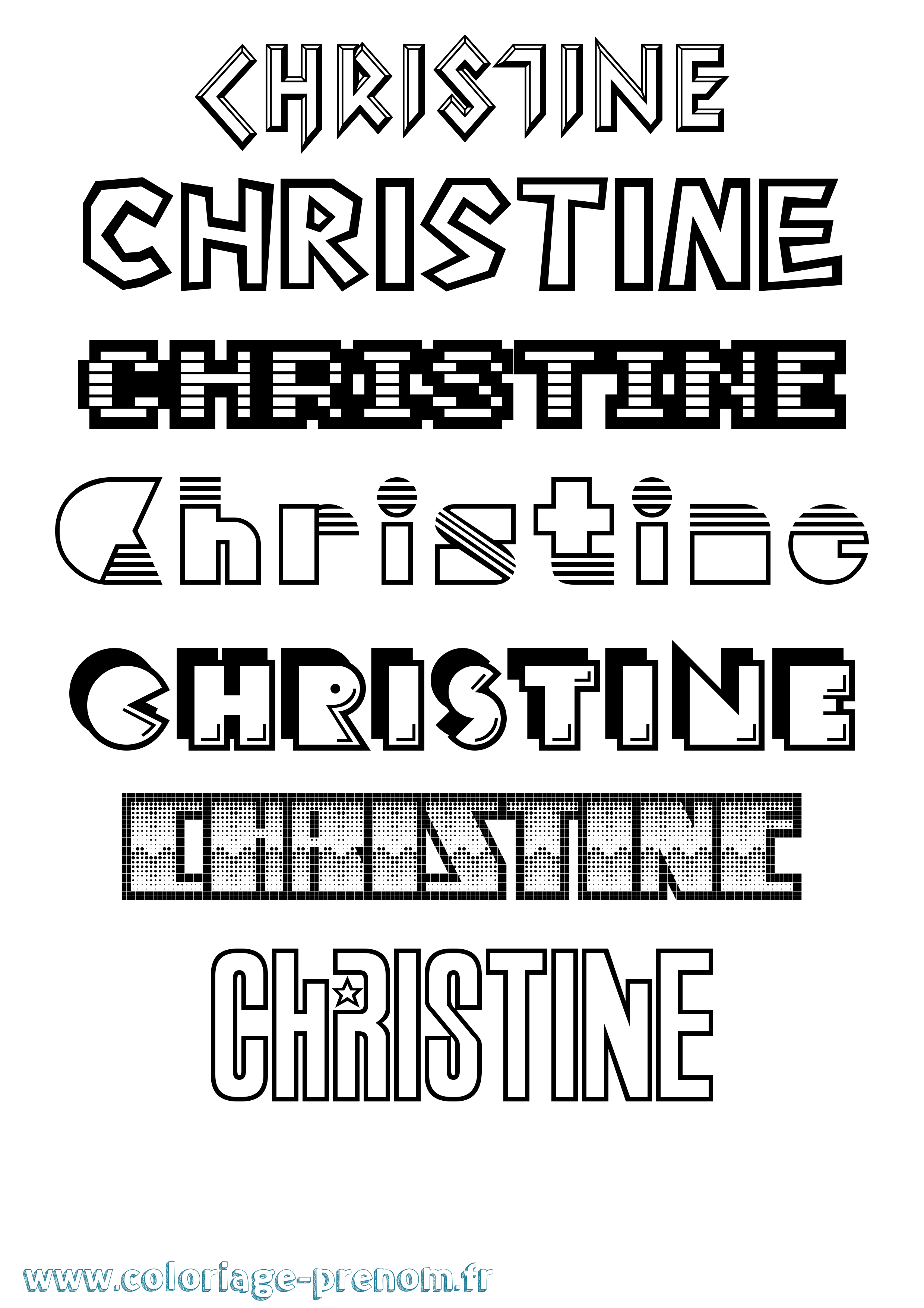 Coloriage prénom Christine Jeux Vidéos