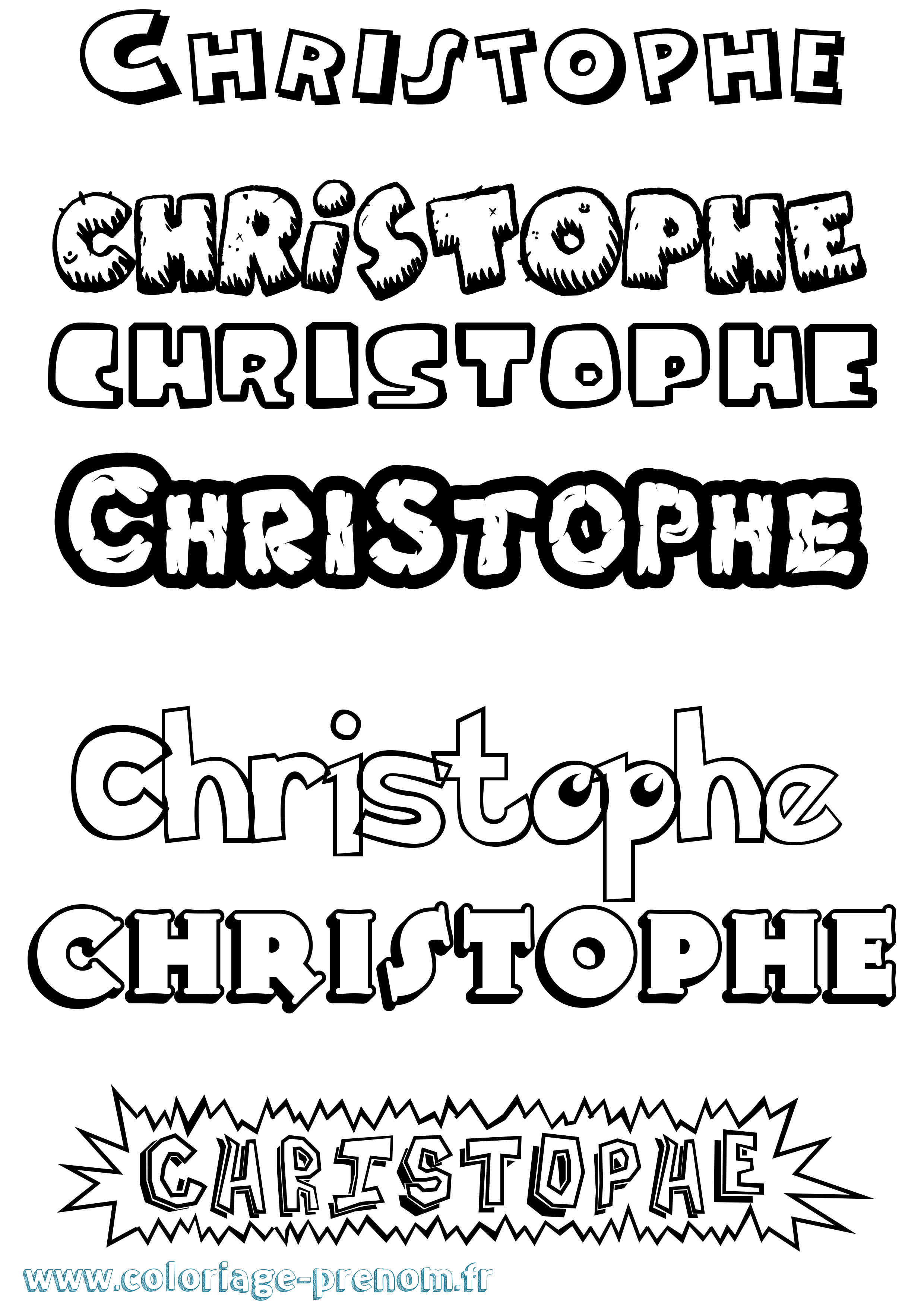 Coloriage prénom Christophe Dessin Animé