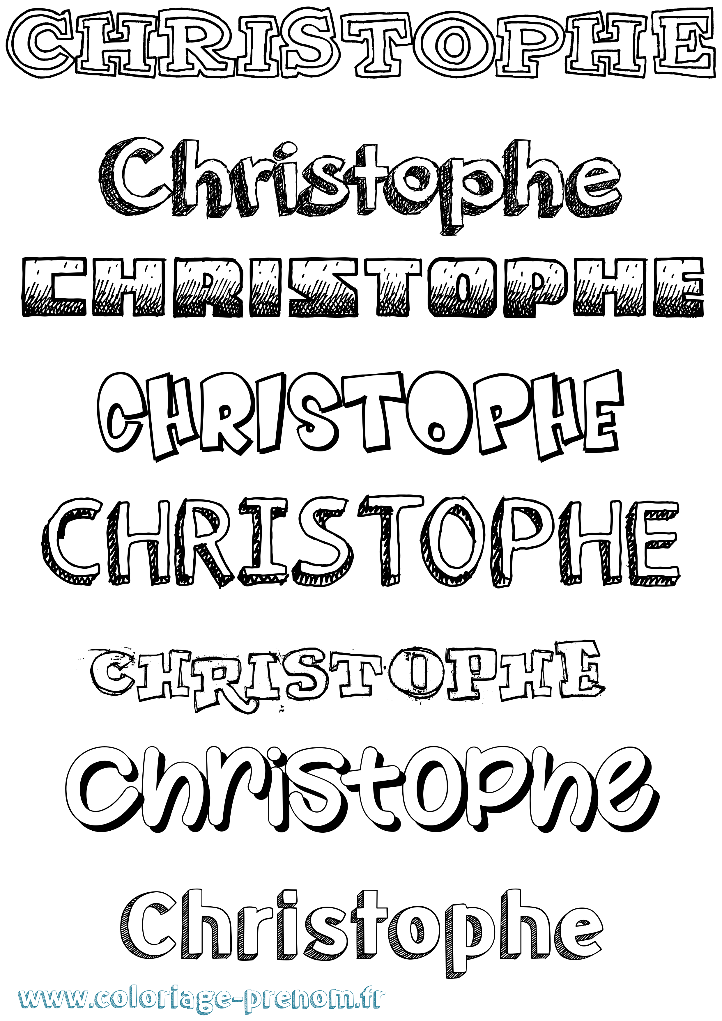 Coloriage prénom Christophe Dessiné