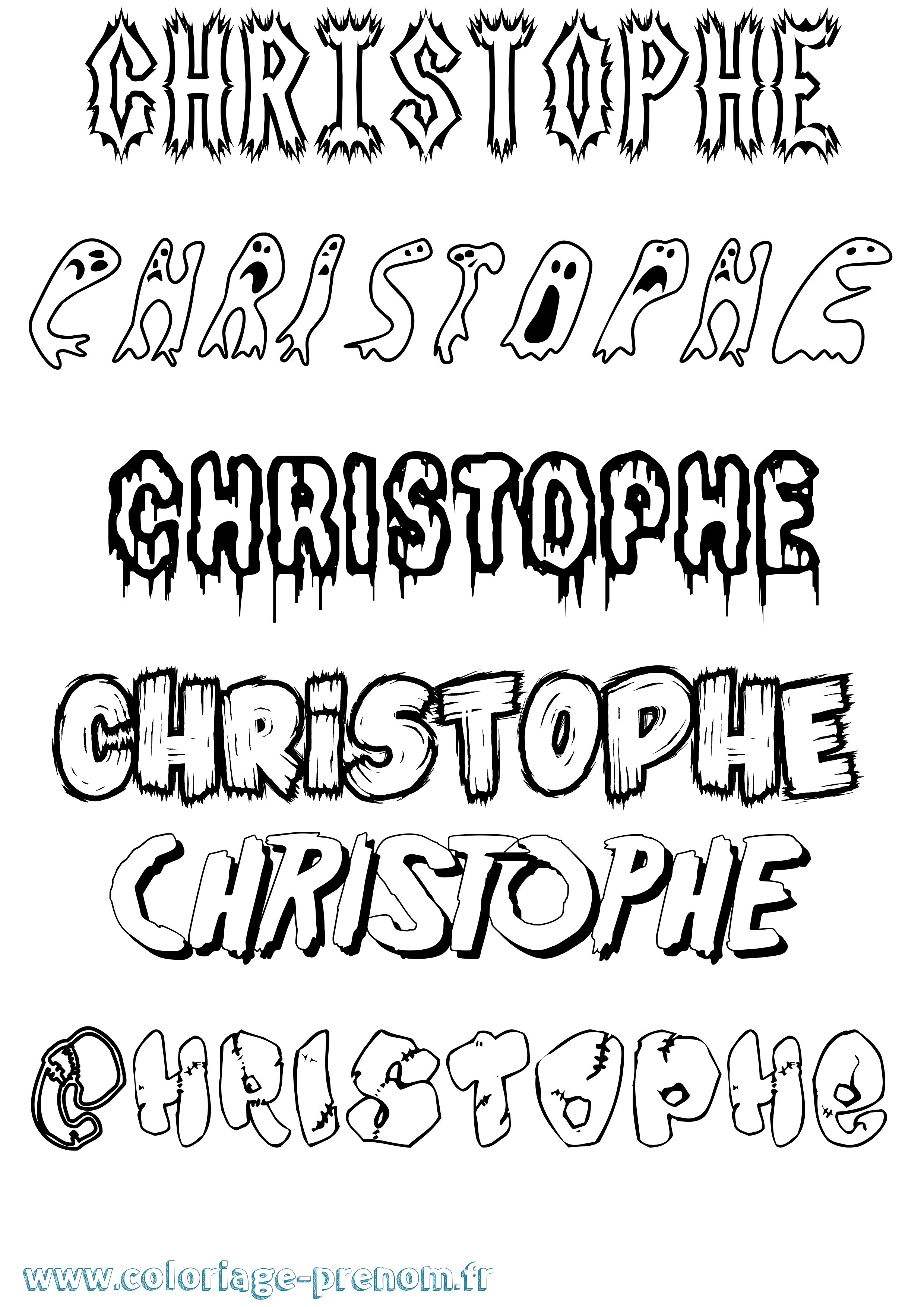 Coloriage prénom Christophe Frisson
