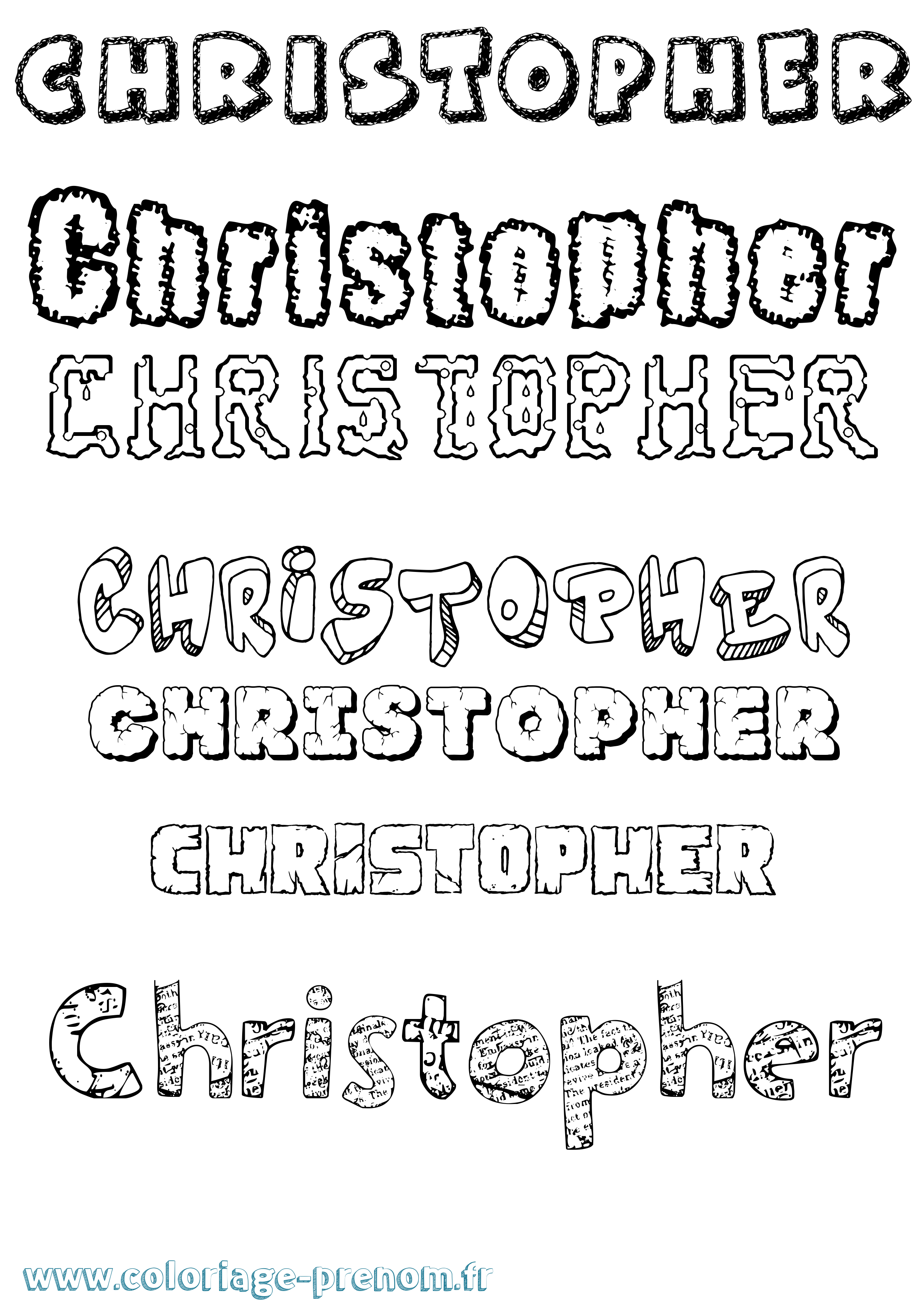 Coloriage prénom Christopher Destructuré