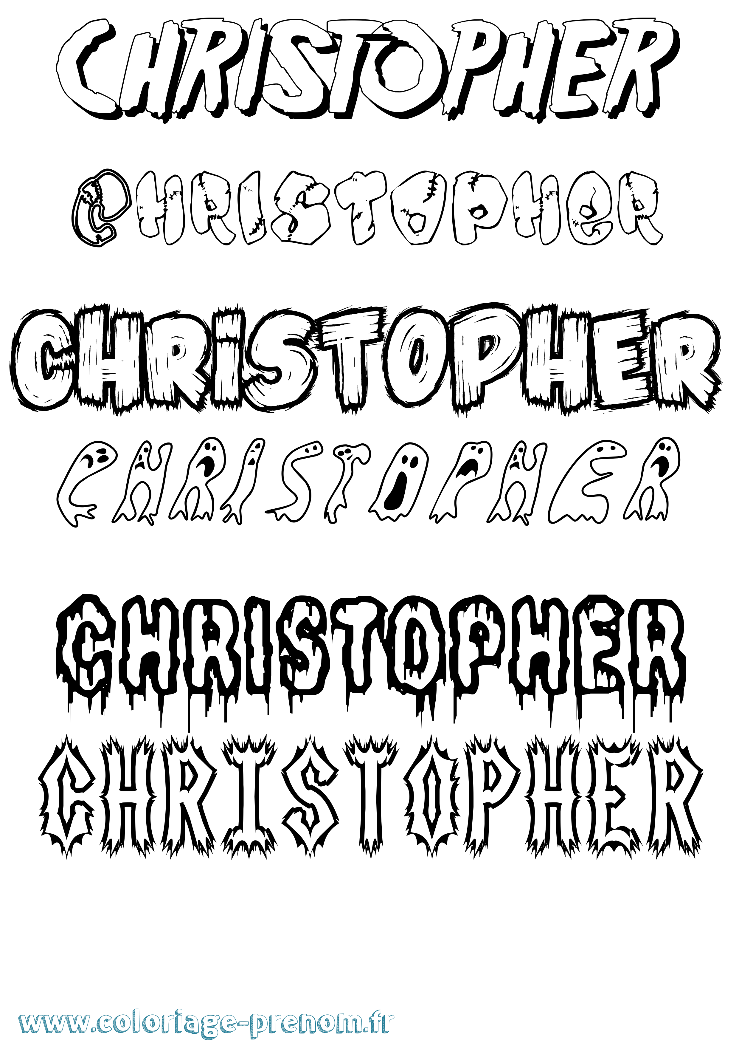 Coloriage prénom Christopher