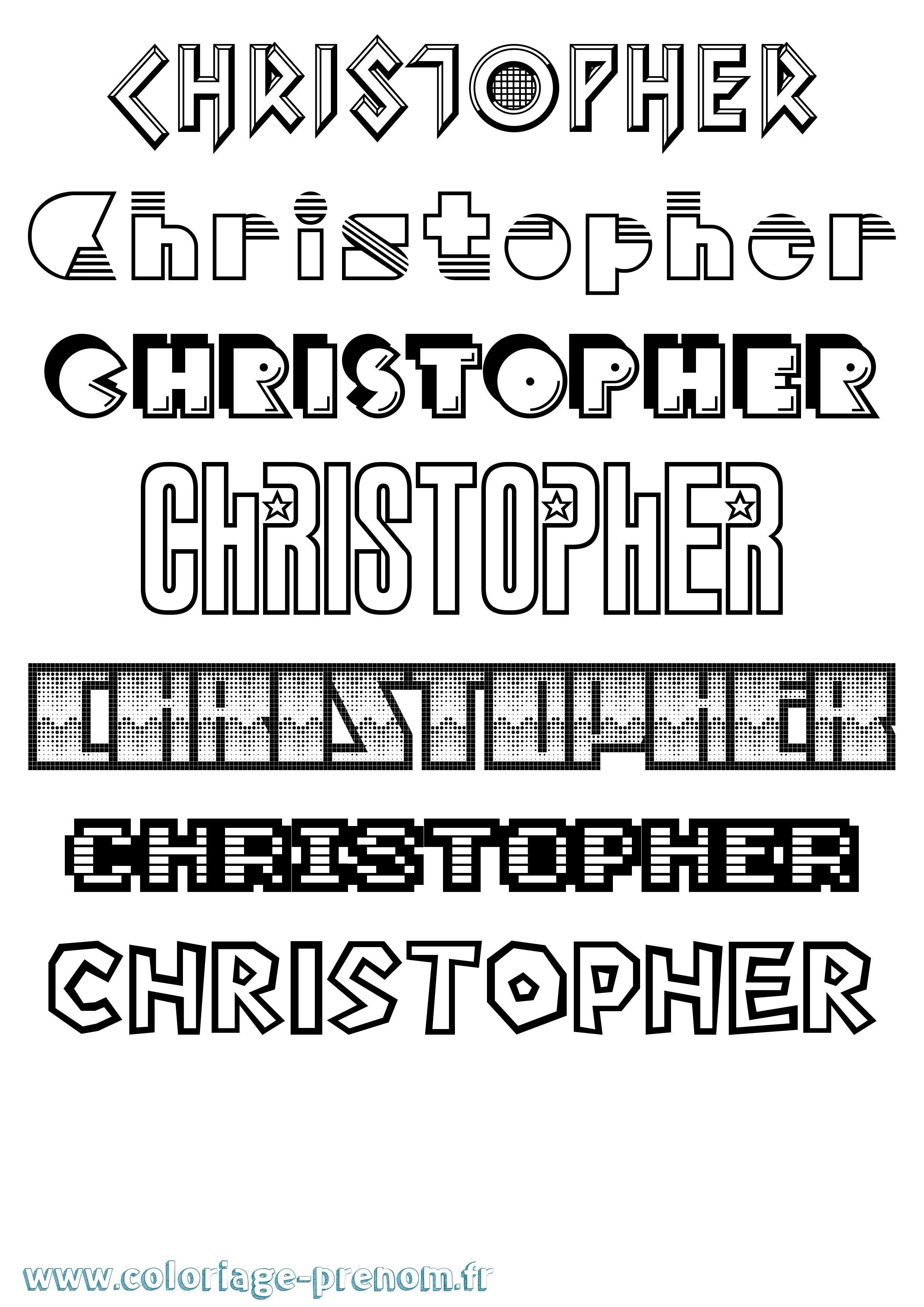 Coloriage prénom Christopher Jeux Vidéos