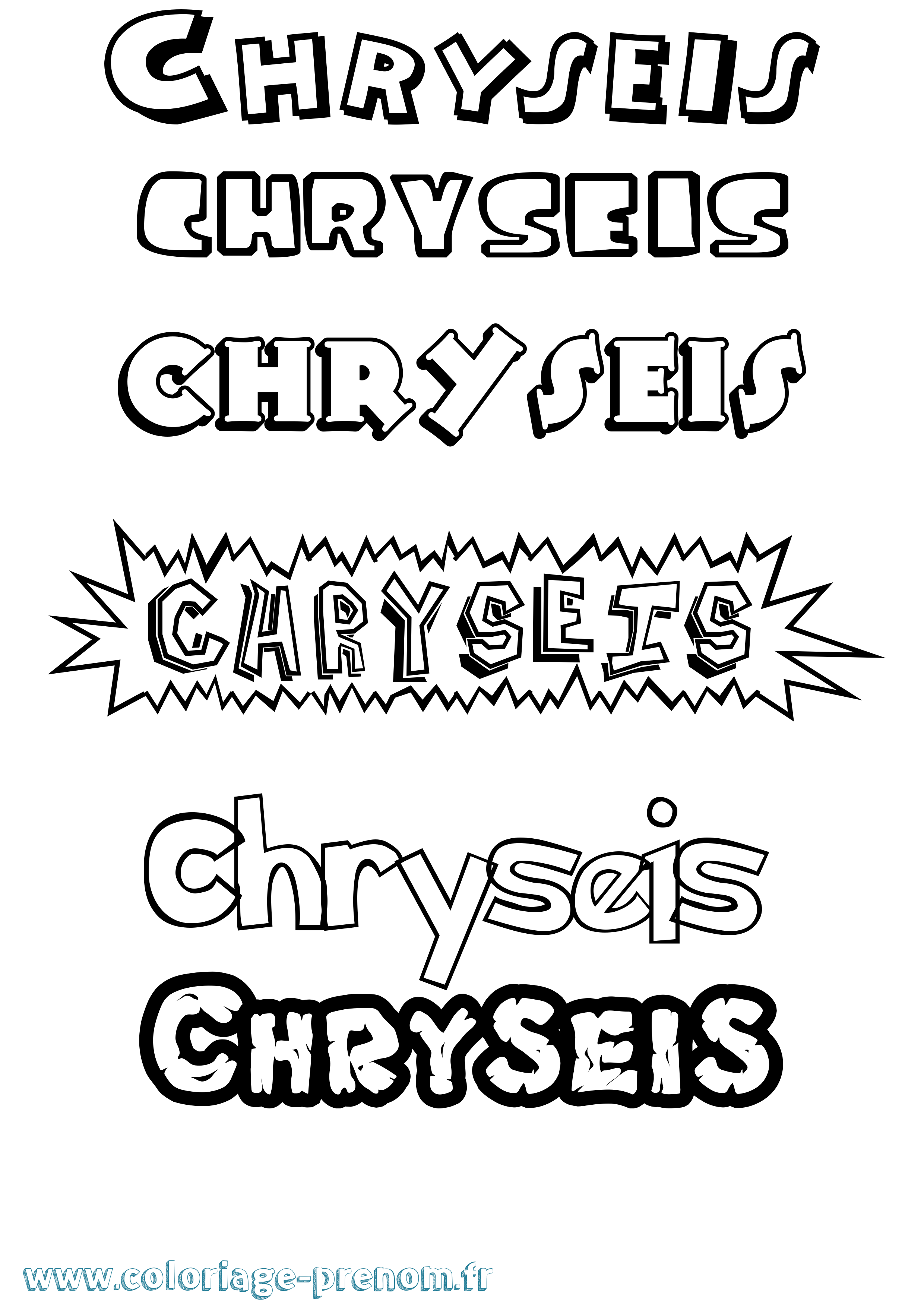 Coloriage Chryseis Dessin Animé Coloriage prénom Chryseis Dessin Animé