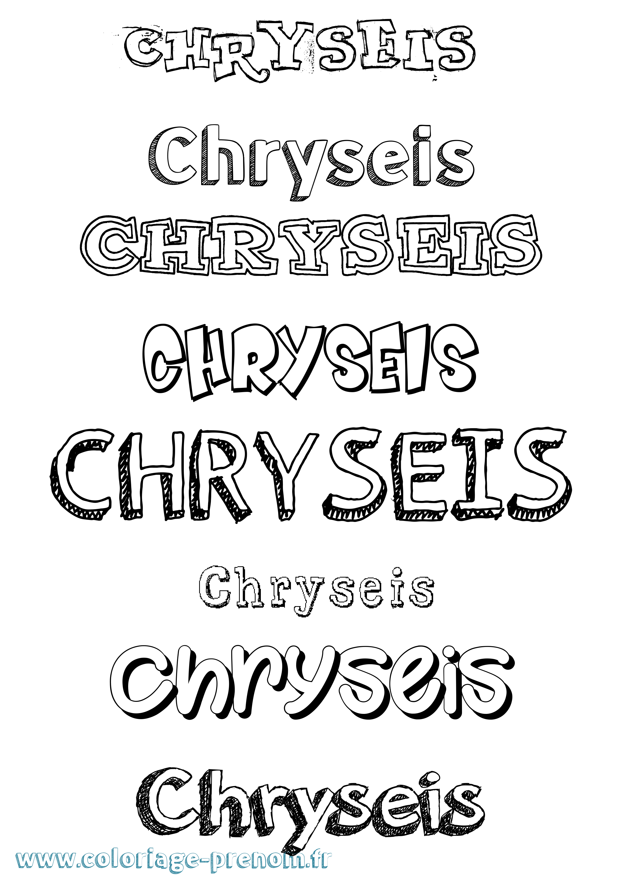 Coloriage Chryseis Dessiné Coloriage prénom Chryseis Dessiné