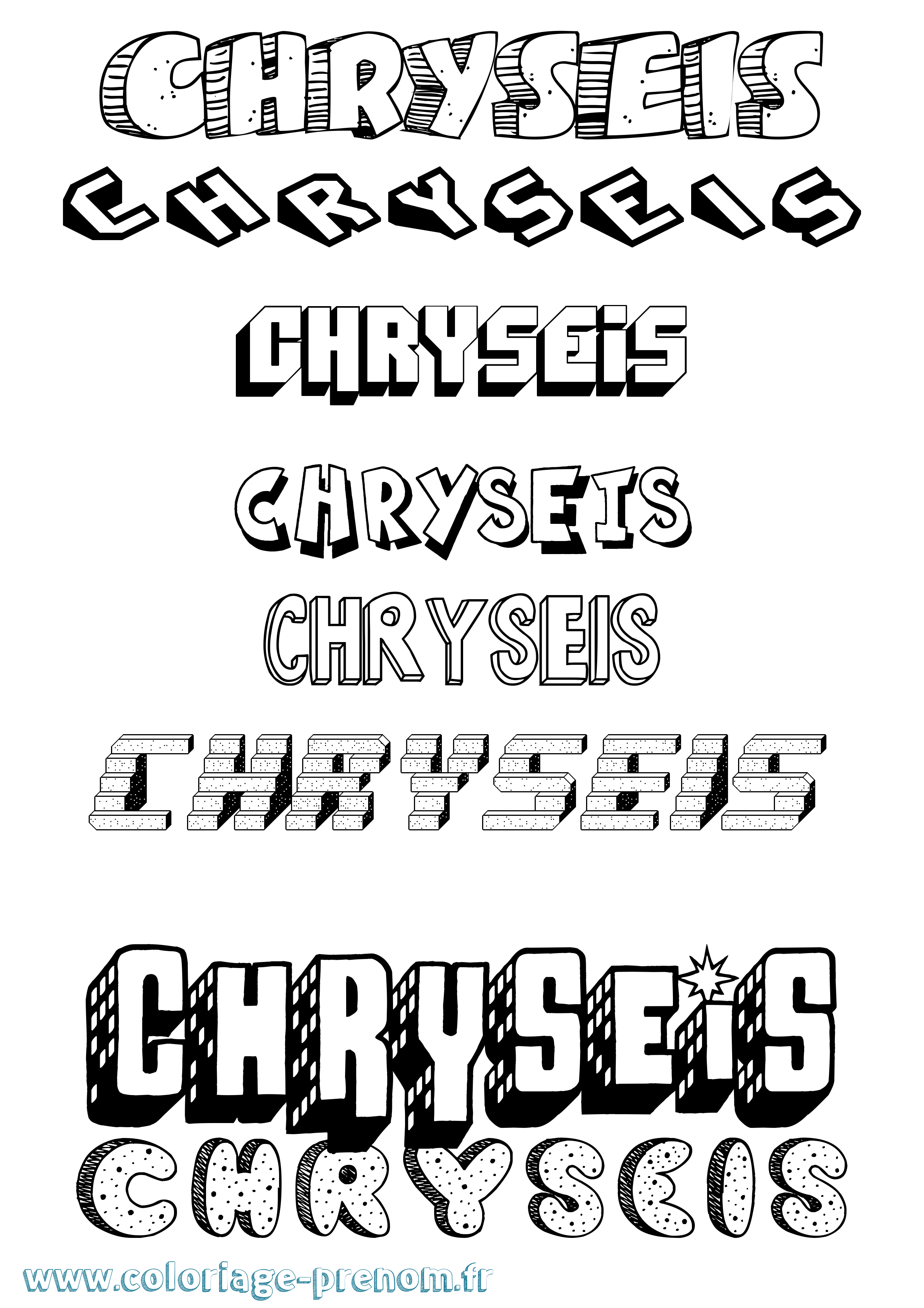 Coloriage Chryseis Effet 3D Coloriage prénom Chryseis Effet 3D