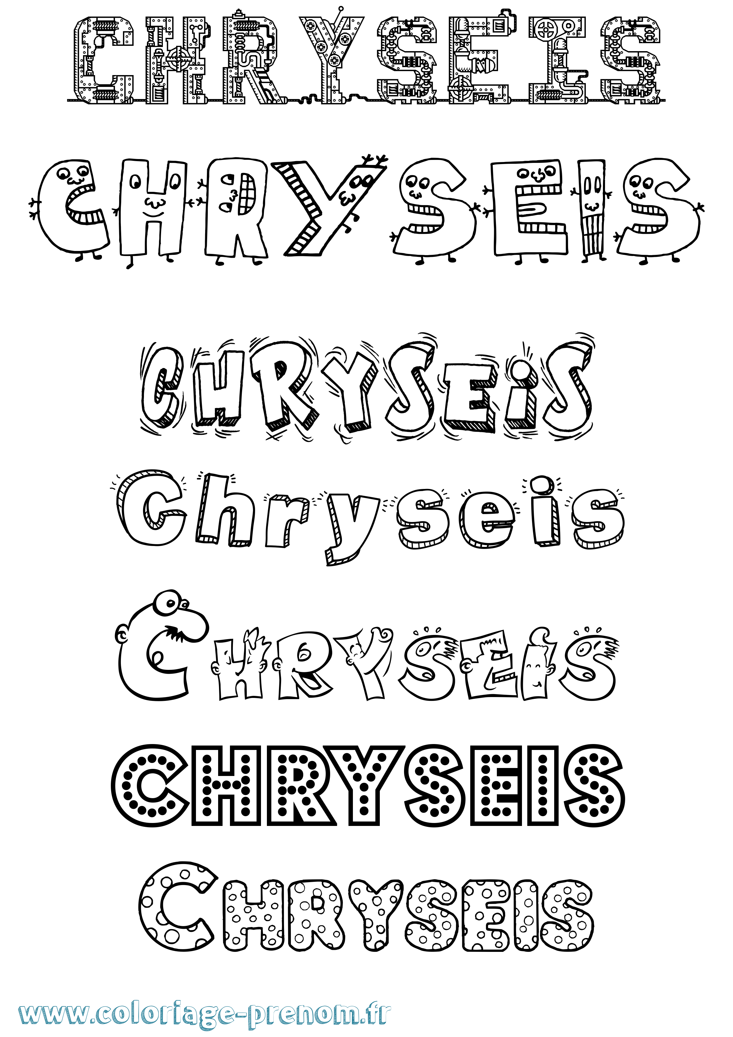 Coloriage prénom Chryseis Fun