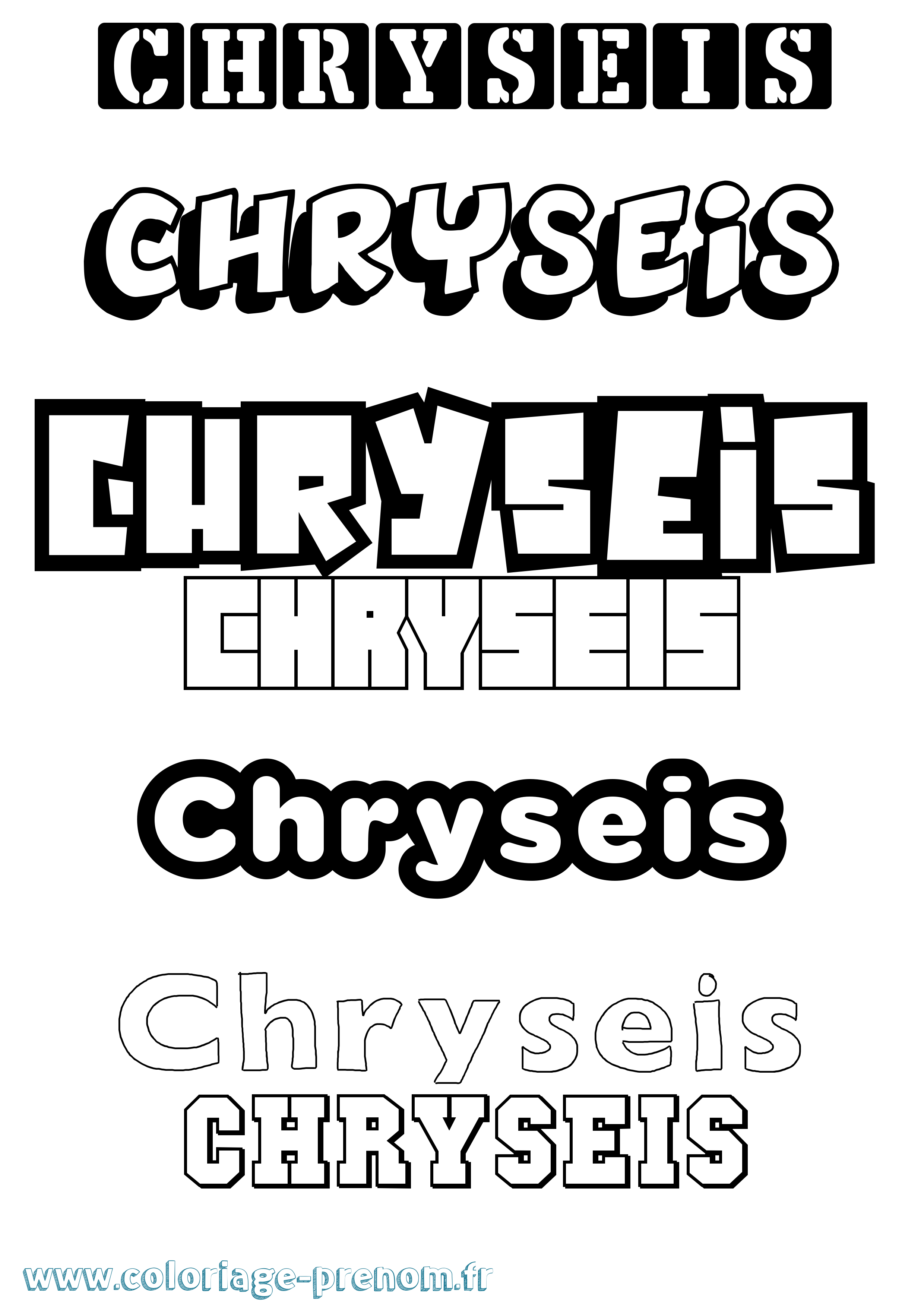 Coloriage prénom Chryseis Simple