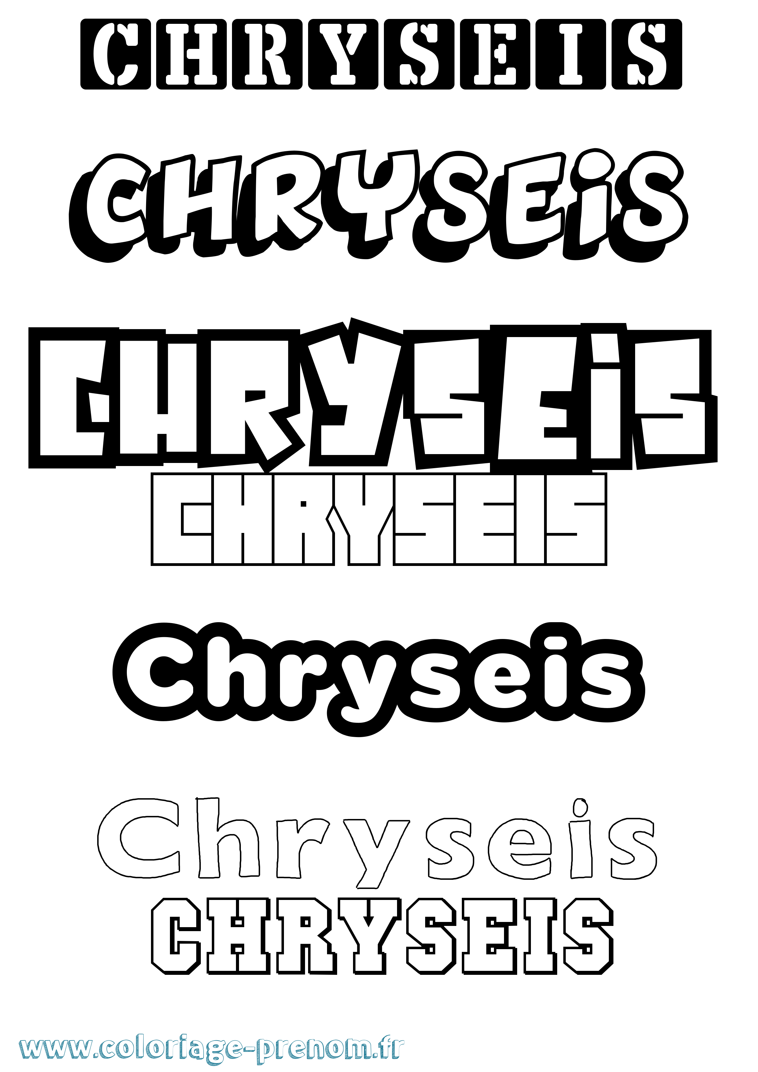Coloriage Chryseis Simple Coloriage prénom Chryseis Simple