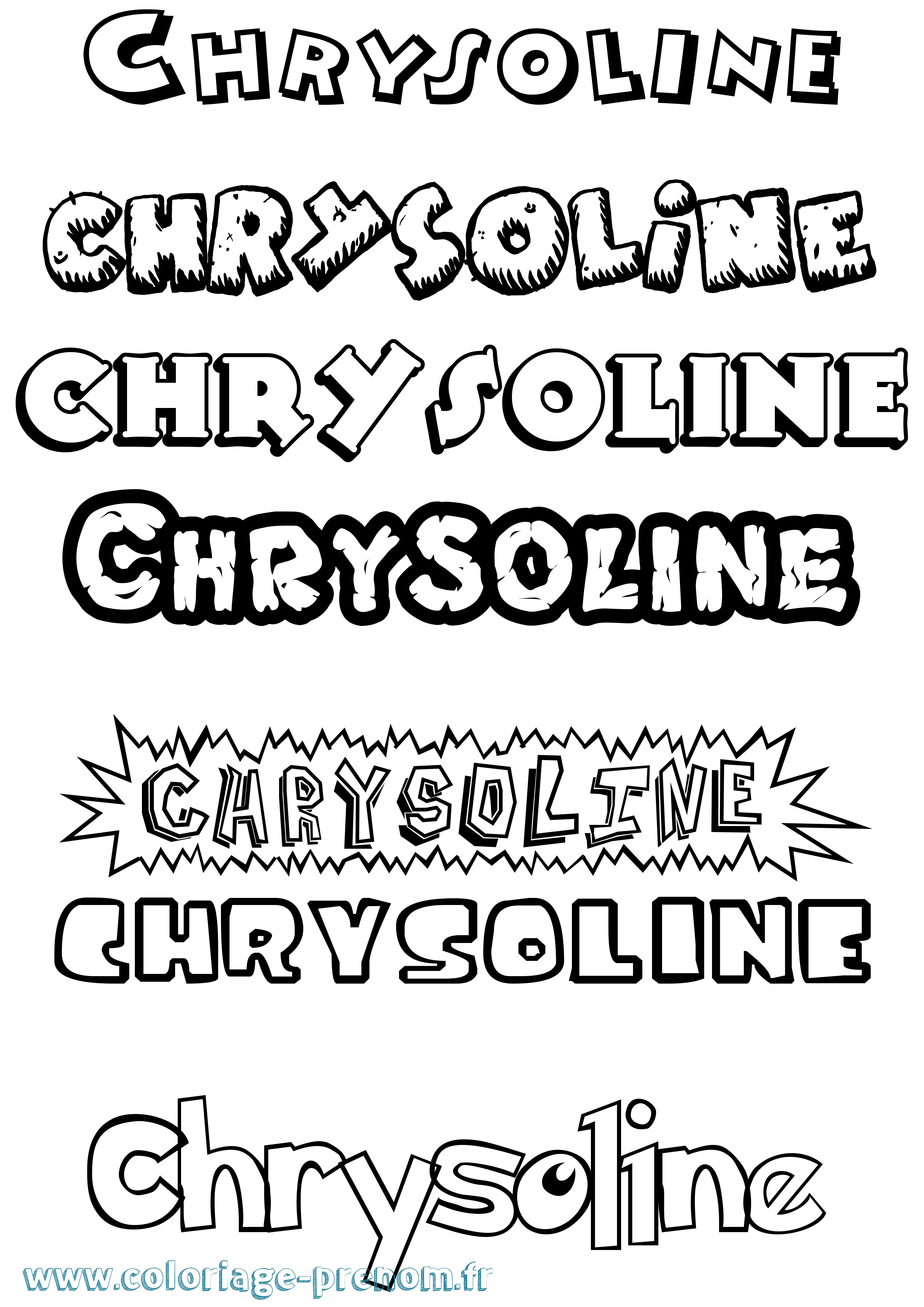 Coloriage prénom Chrysoline Dessin Animé