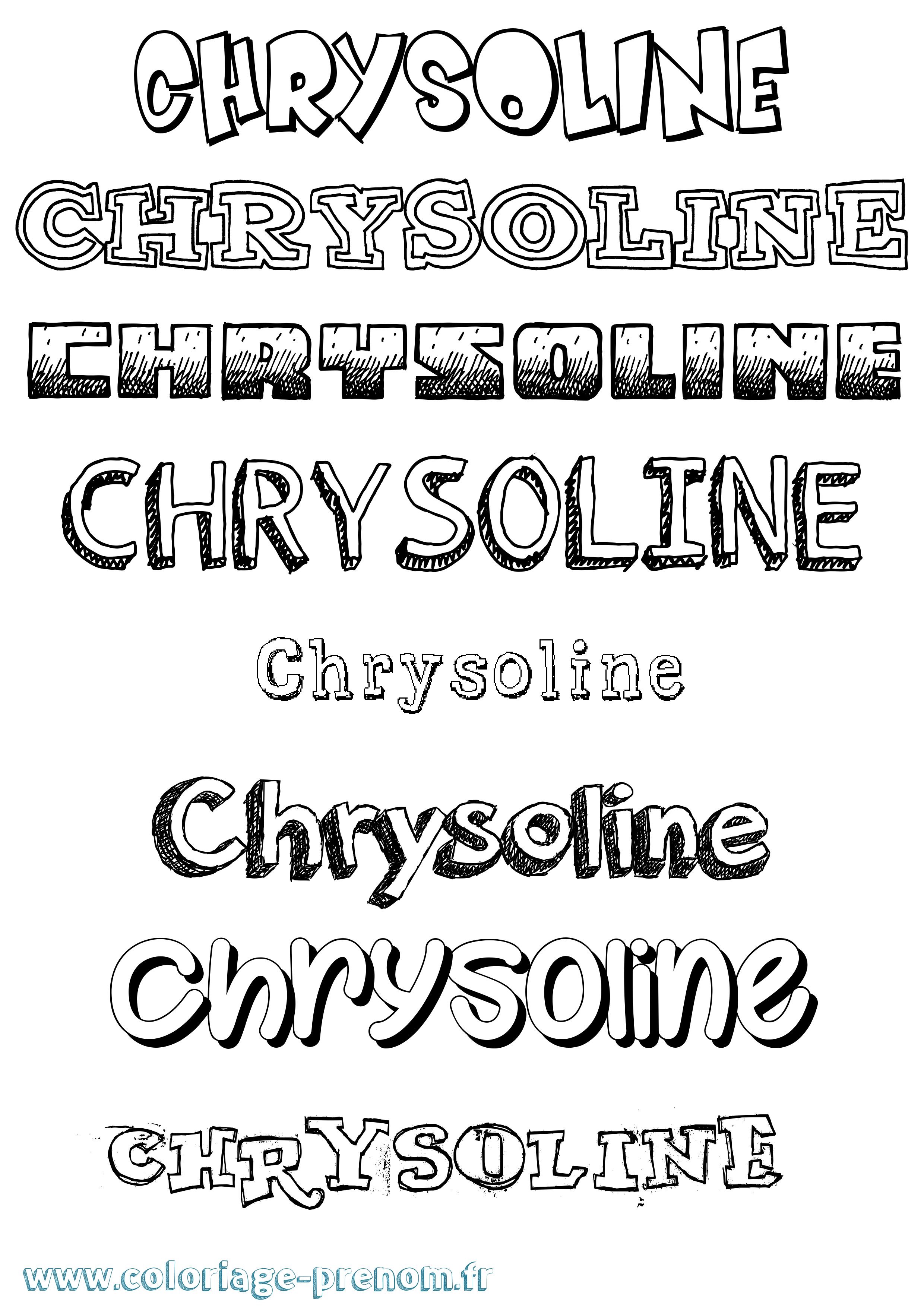 Coloriage prénom Chrysoline Dessiné