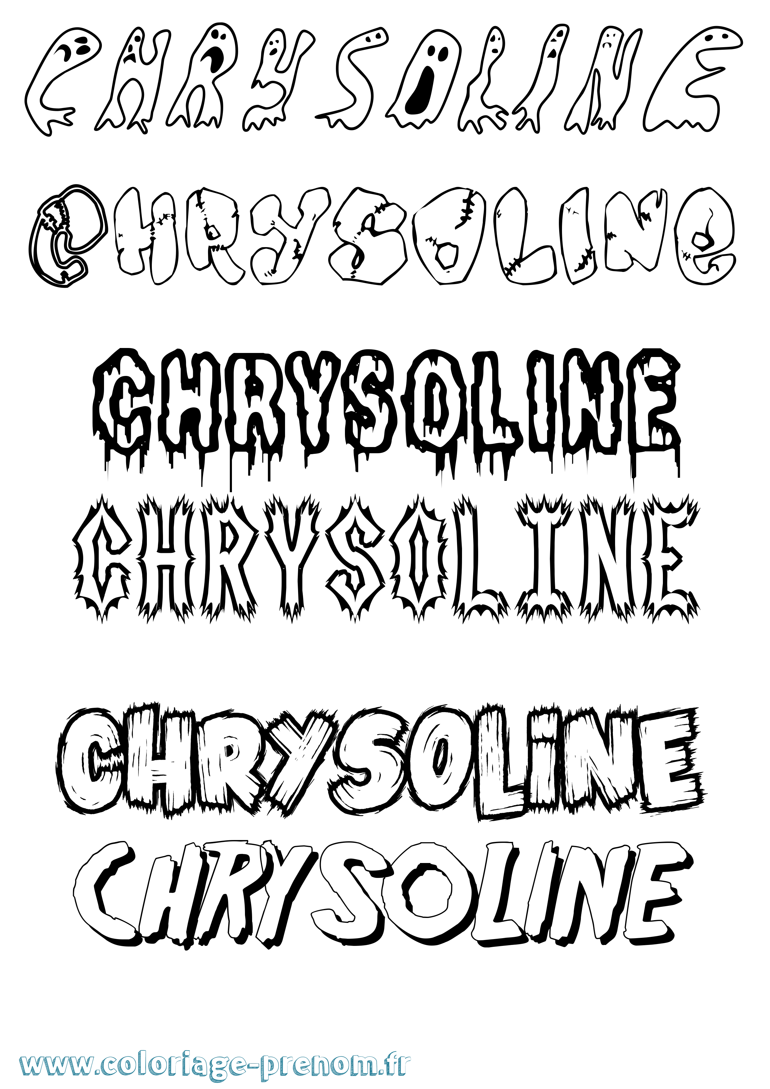 Coloriage prénom Chrysoline Frisson