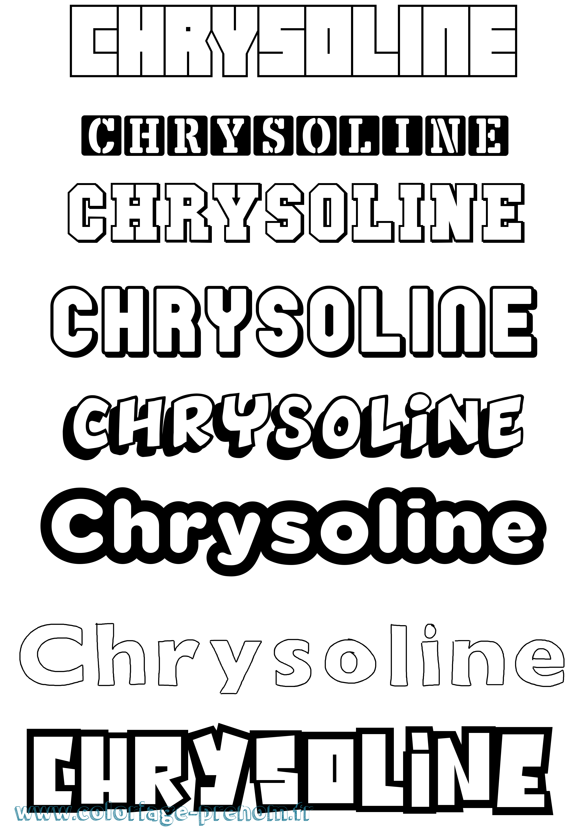 Coloriage prénom Chrysoline Simple