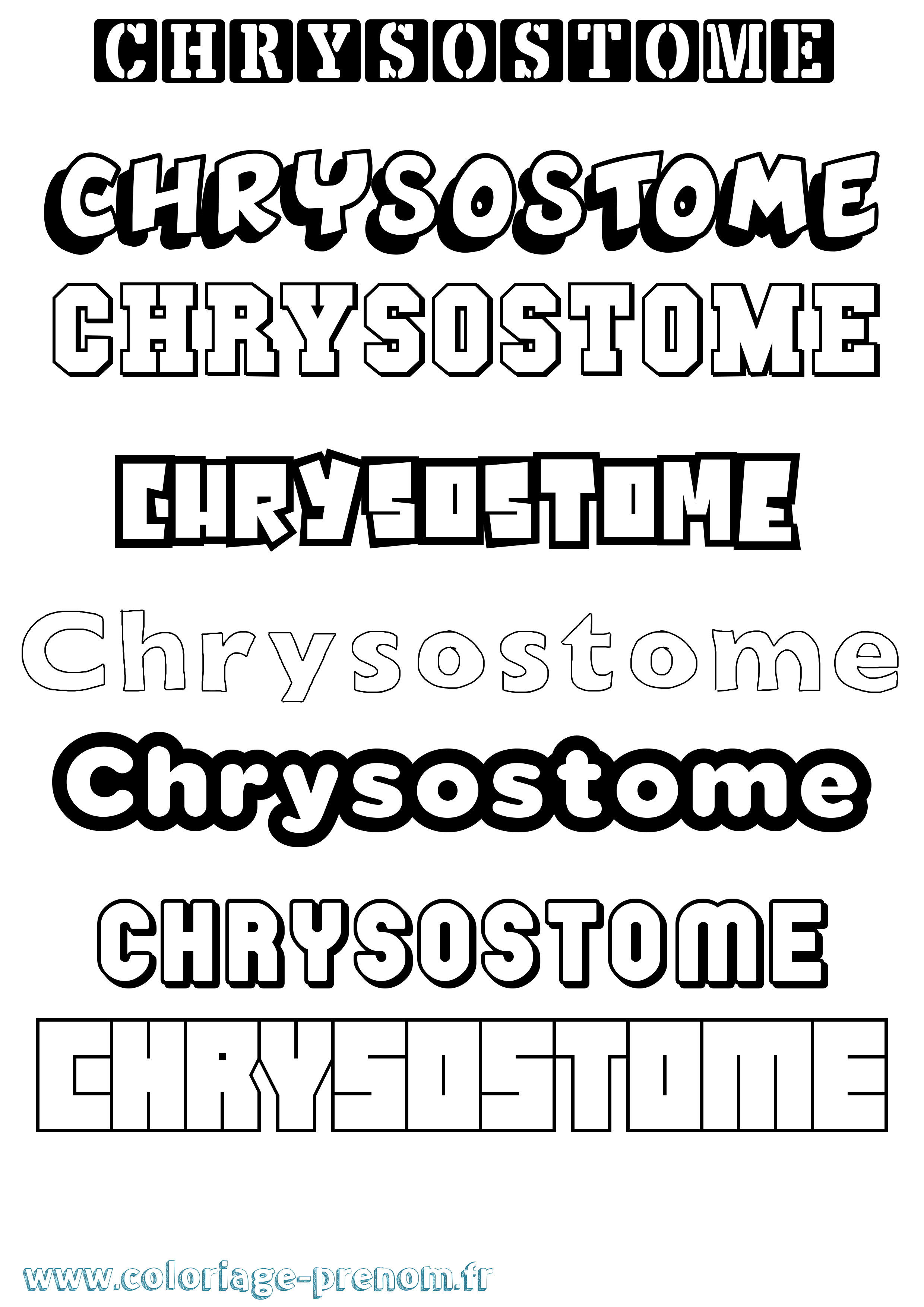 Coloriage prénom Chrysostome Simple