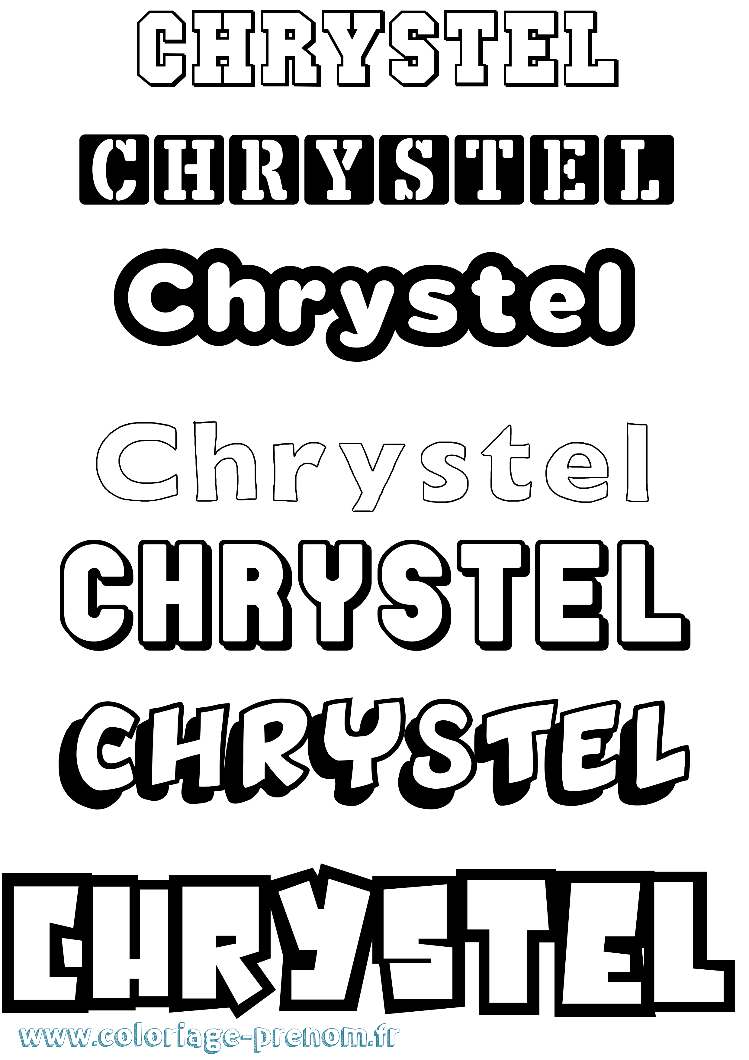 Coloriage prénom Chrystel Simple