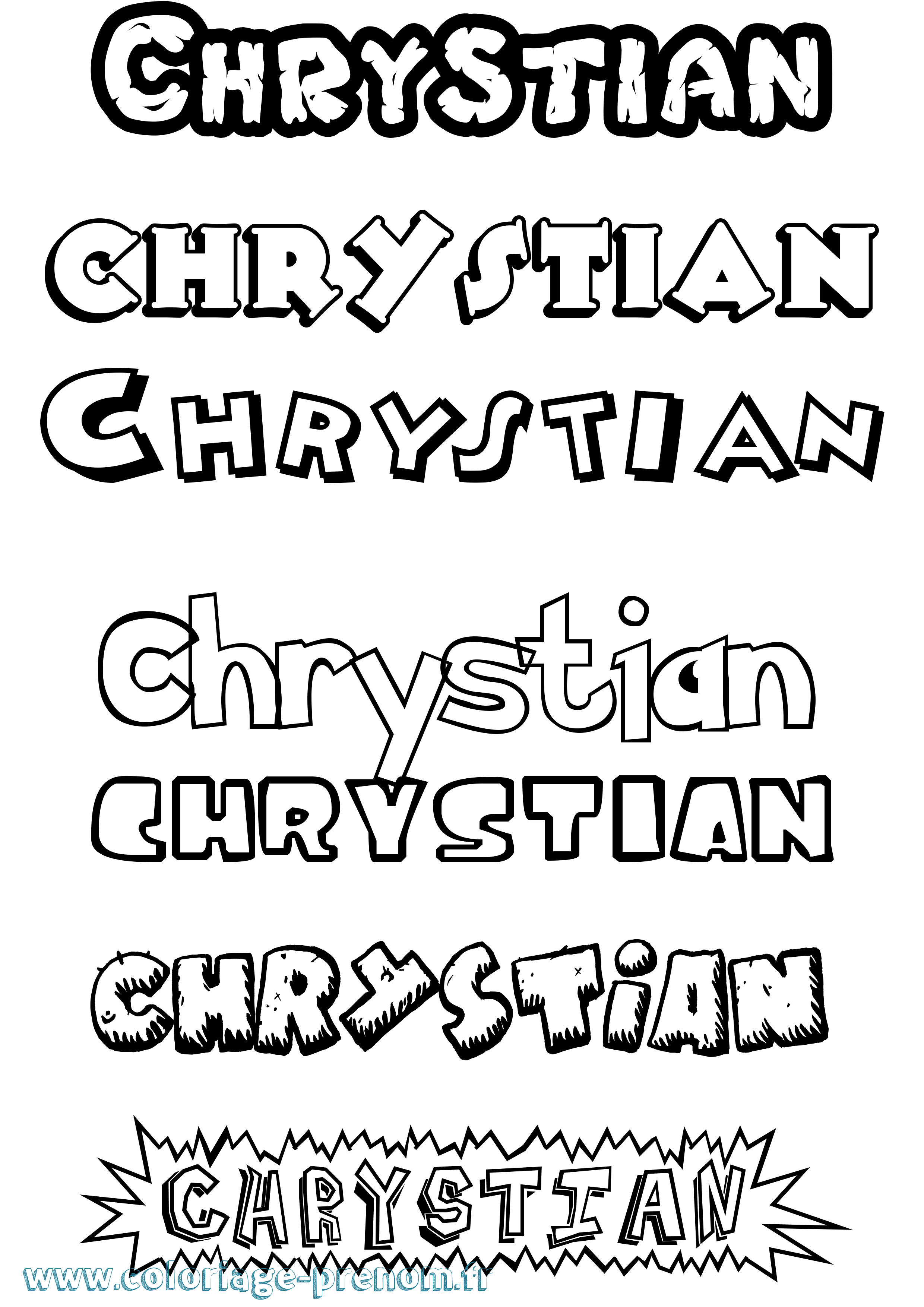 Coloriage prénom Chrystian Dessin Animé