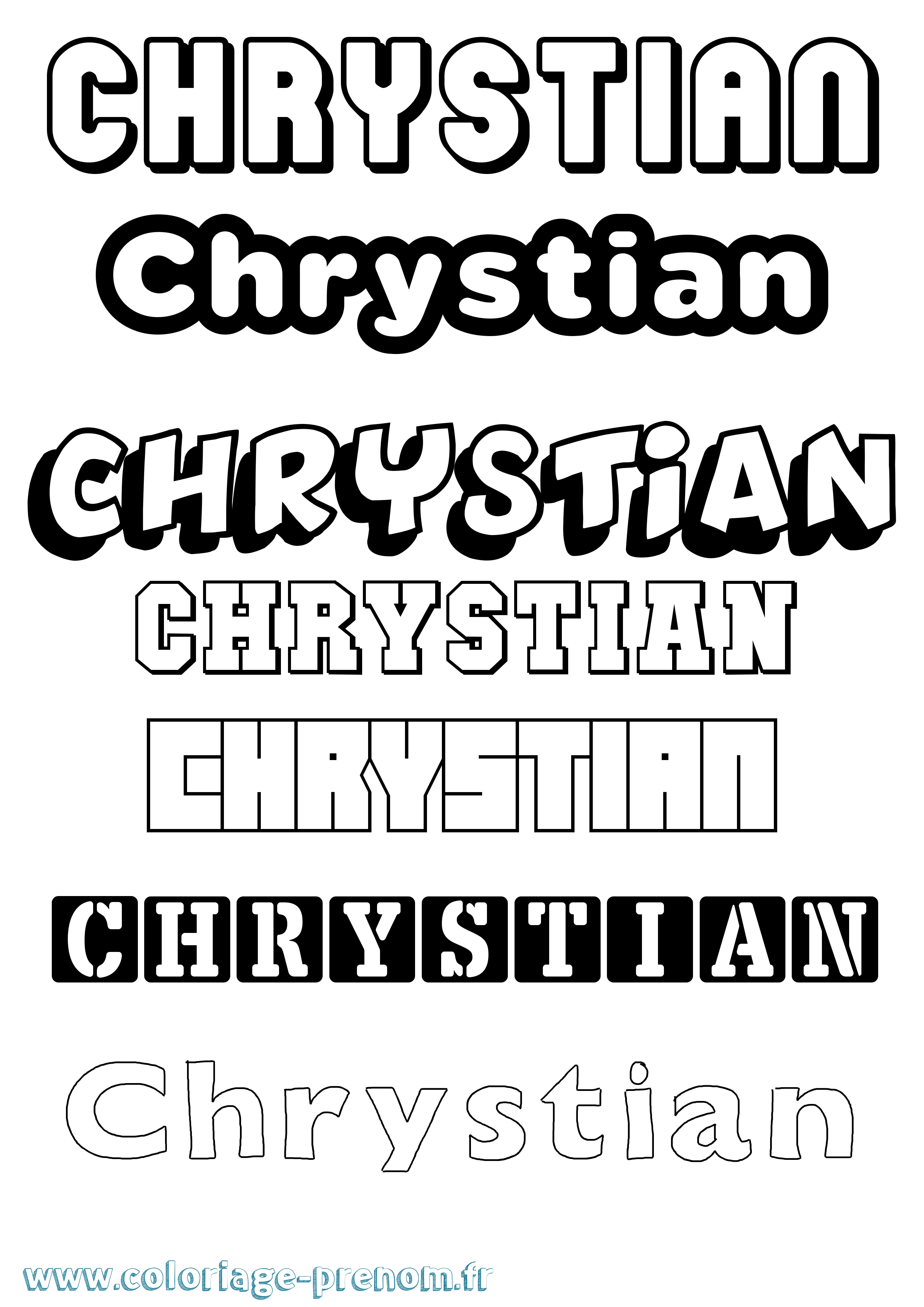 Coloriage prénom Chrystian Simple