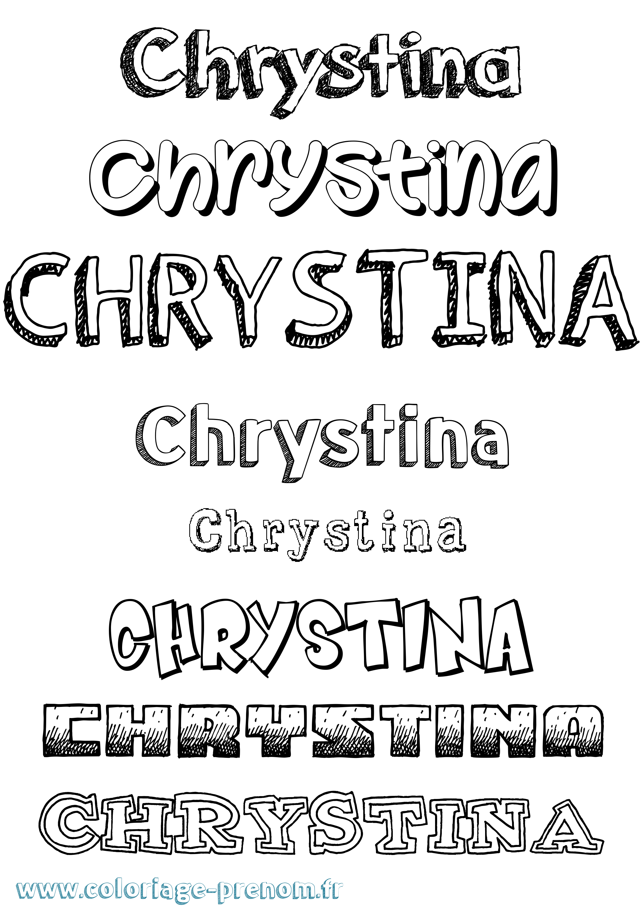 Coloriage prénom Chrystina Dessiné