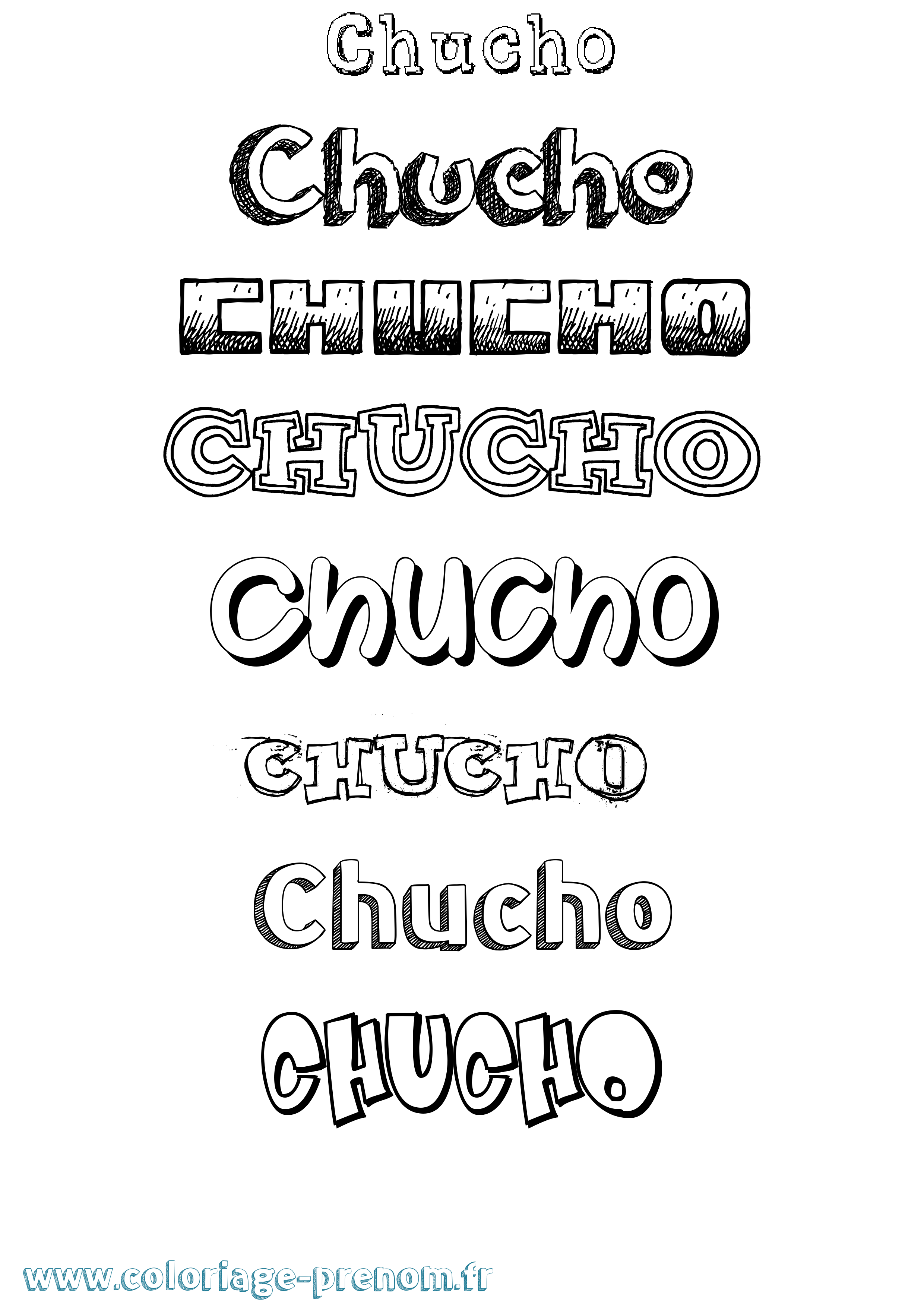 Coloriage Chucho Dessiné Coloriage prénom Chucho Dessiné