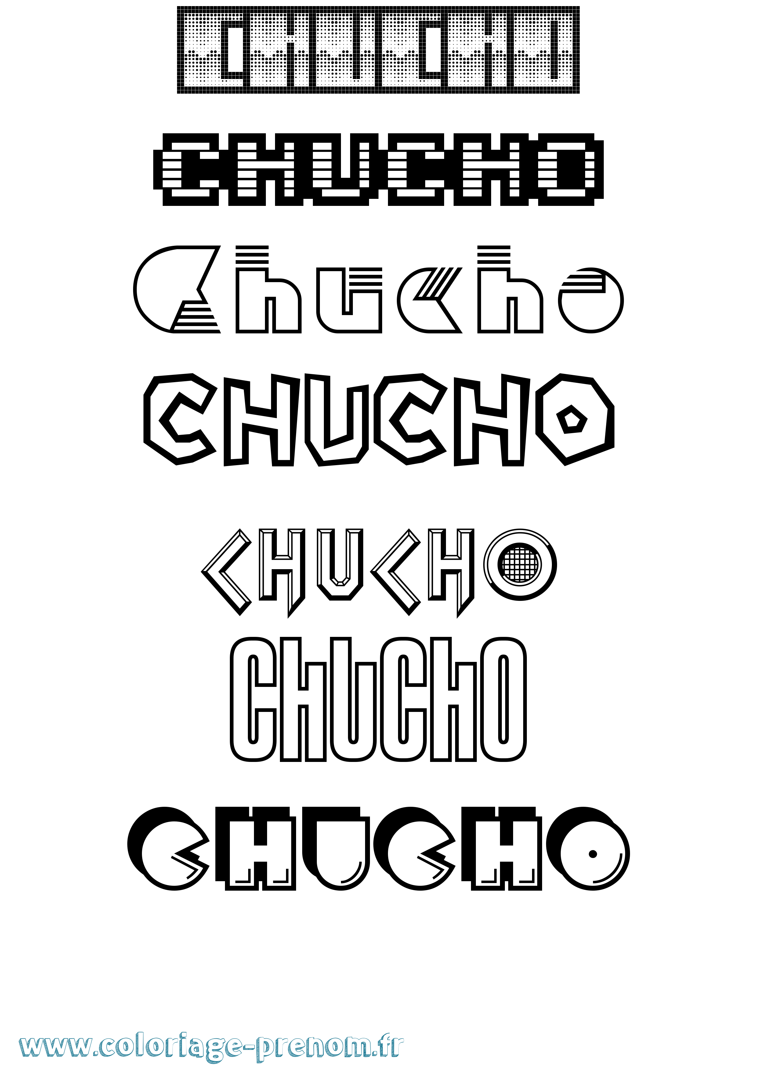 Coloriage Chucho Jeux Vidéos Coloriage prénom Chucho Jeux Vidéos