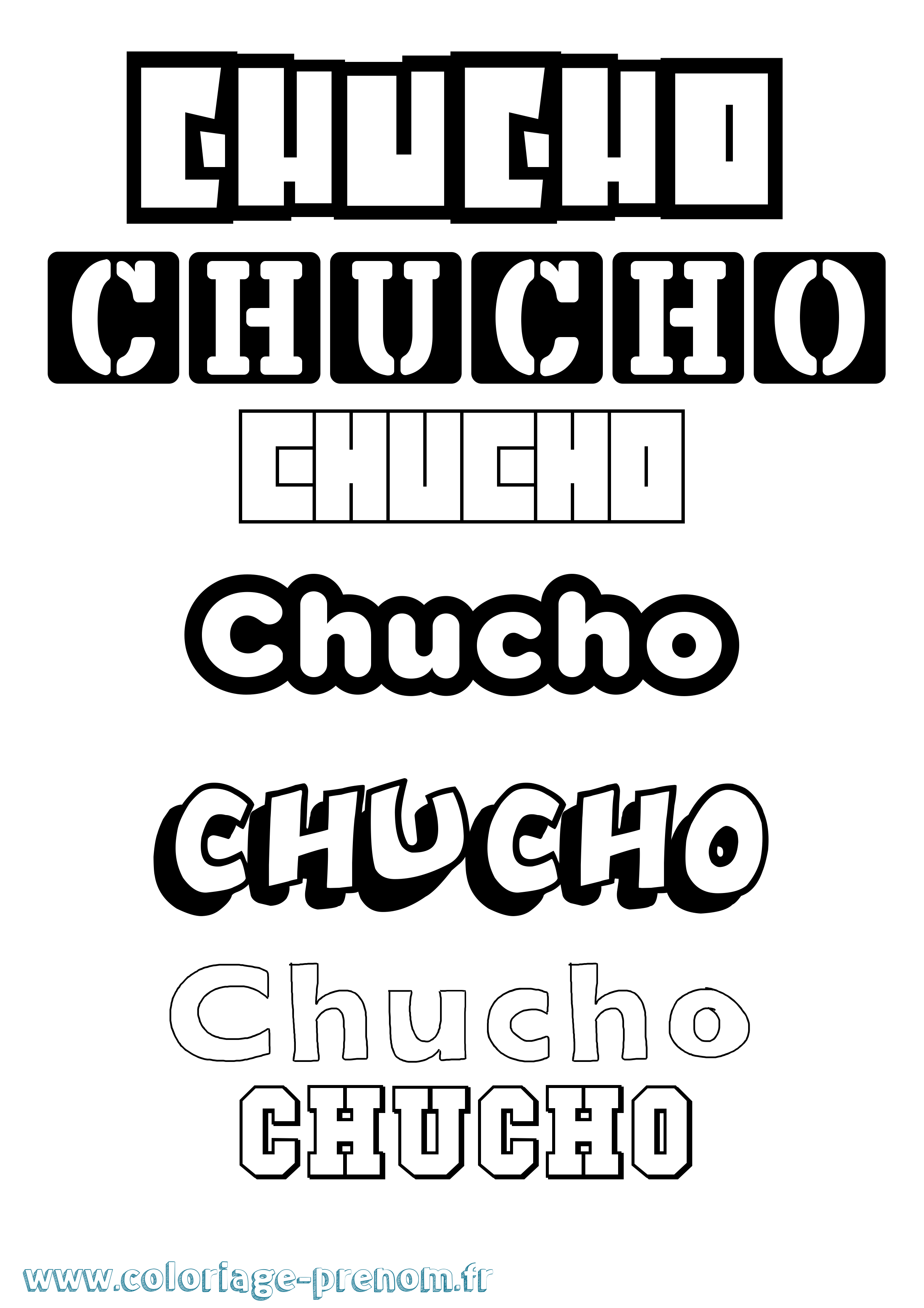 Coloriage Chucho Simple Coloriage prénom Chucho Simple