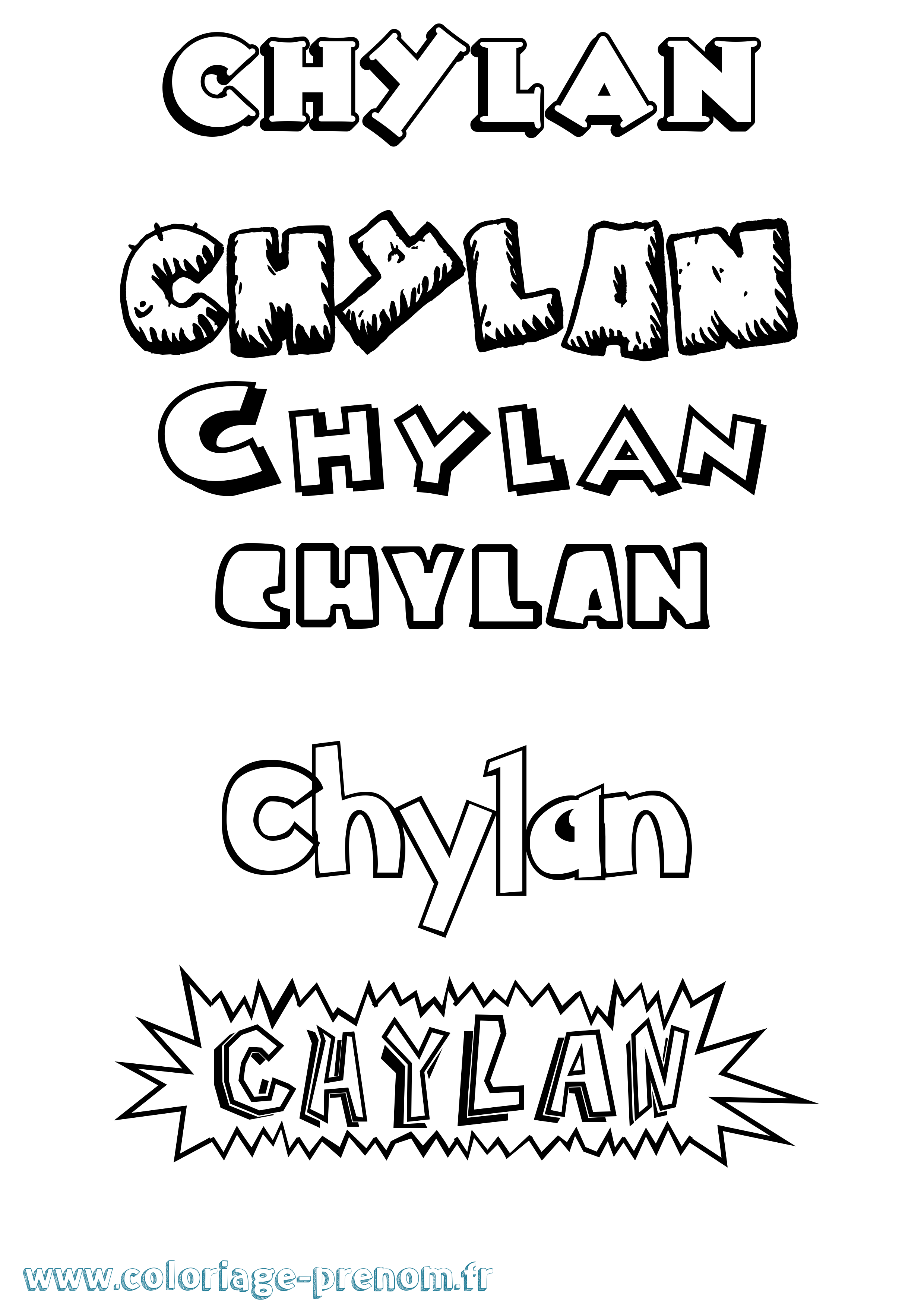 Coloriage Chylan Dessin Animé Coloriage prénom Chylan Dessin Animé