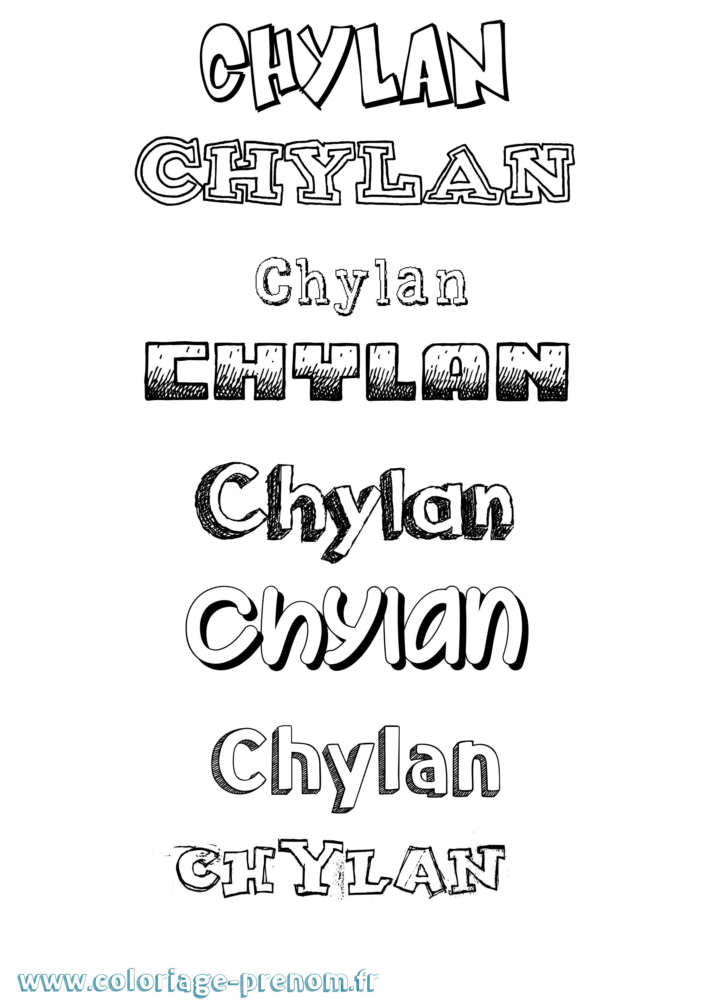 Coloriage Chylan Dessiné Coloriage prénom Chylan Dessiné