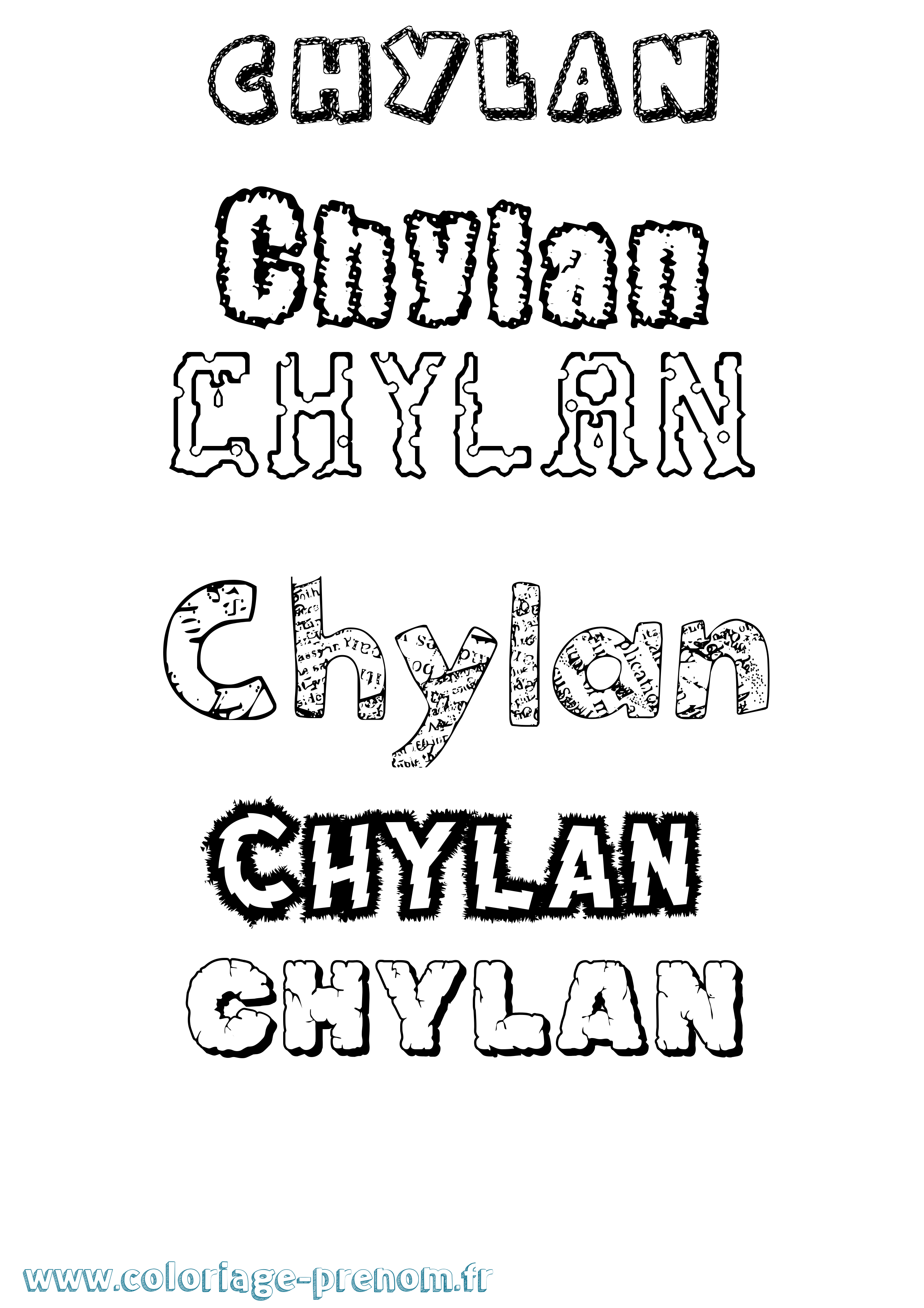 Coloriage Chylan Destructuré Coloriage prénom Chylan Destructuré