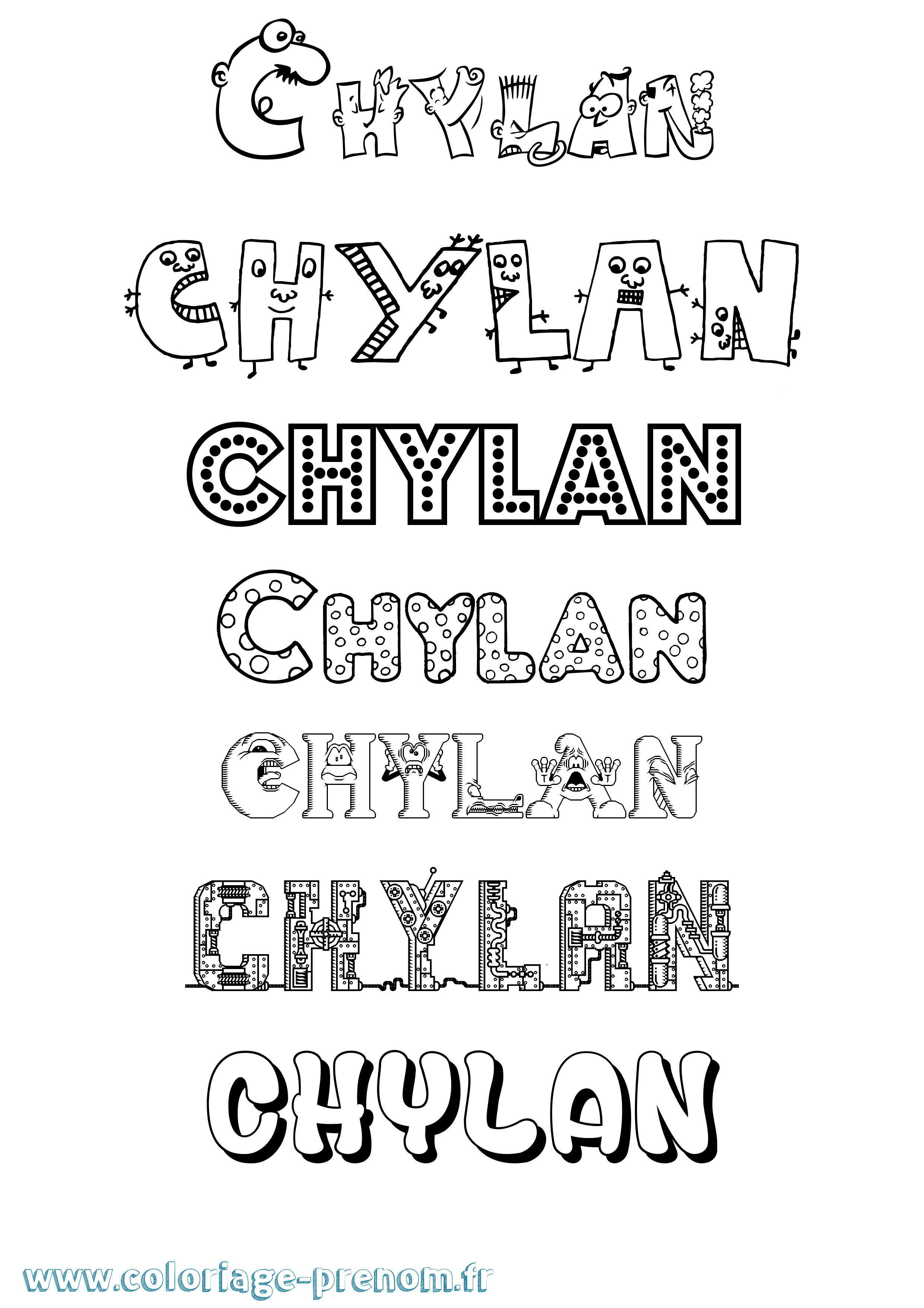Coloriage Chylan Fun Coloriage prénom Chylan Fun