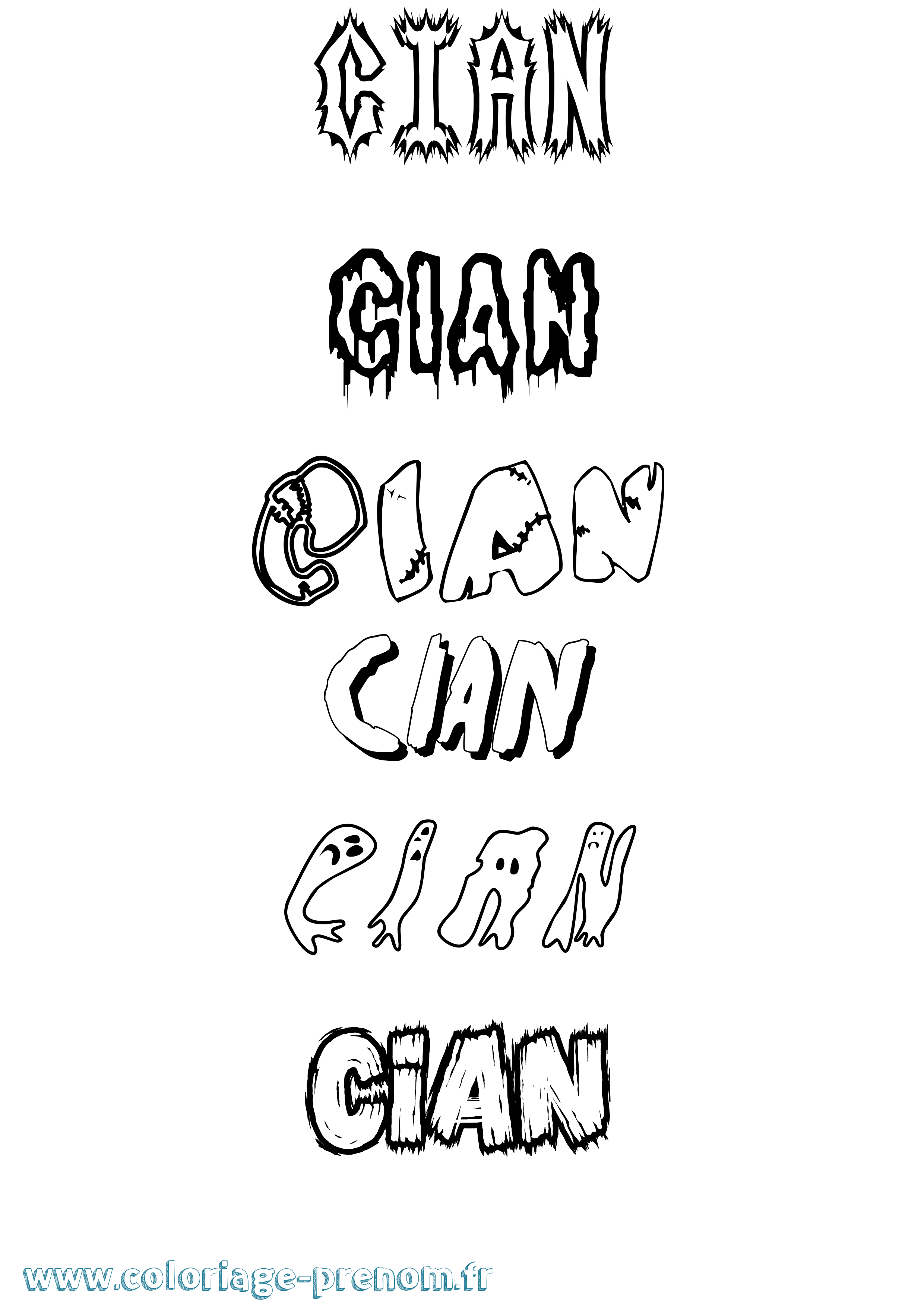 Coloriage Cian Frisson Coloriage prénom Cian Frisson