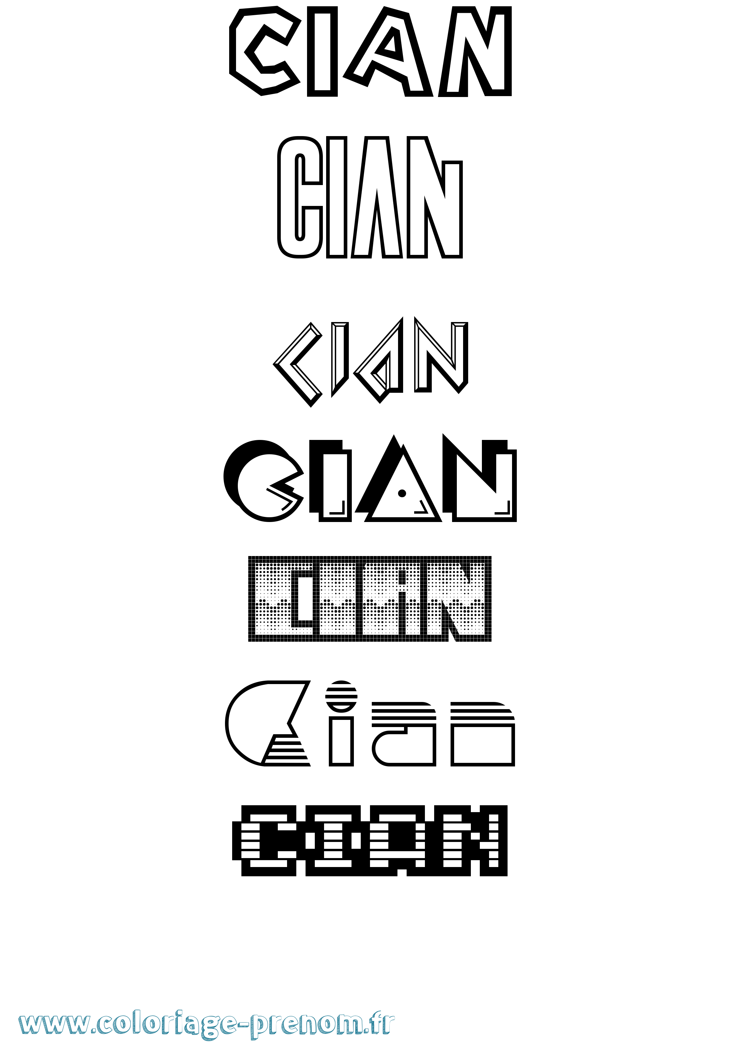 Coloriage Cian Jeux Vidéos Coloriage prénom Cian Jeux Vidéos