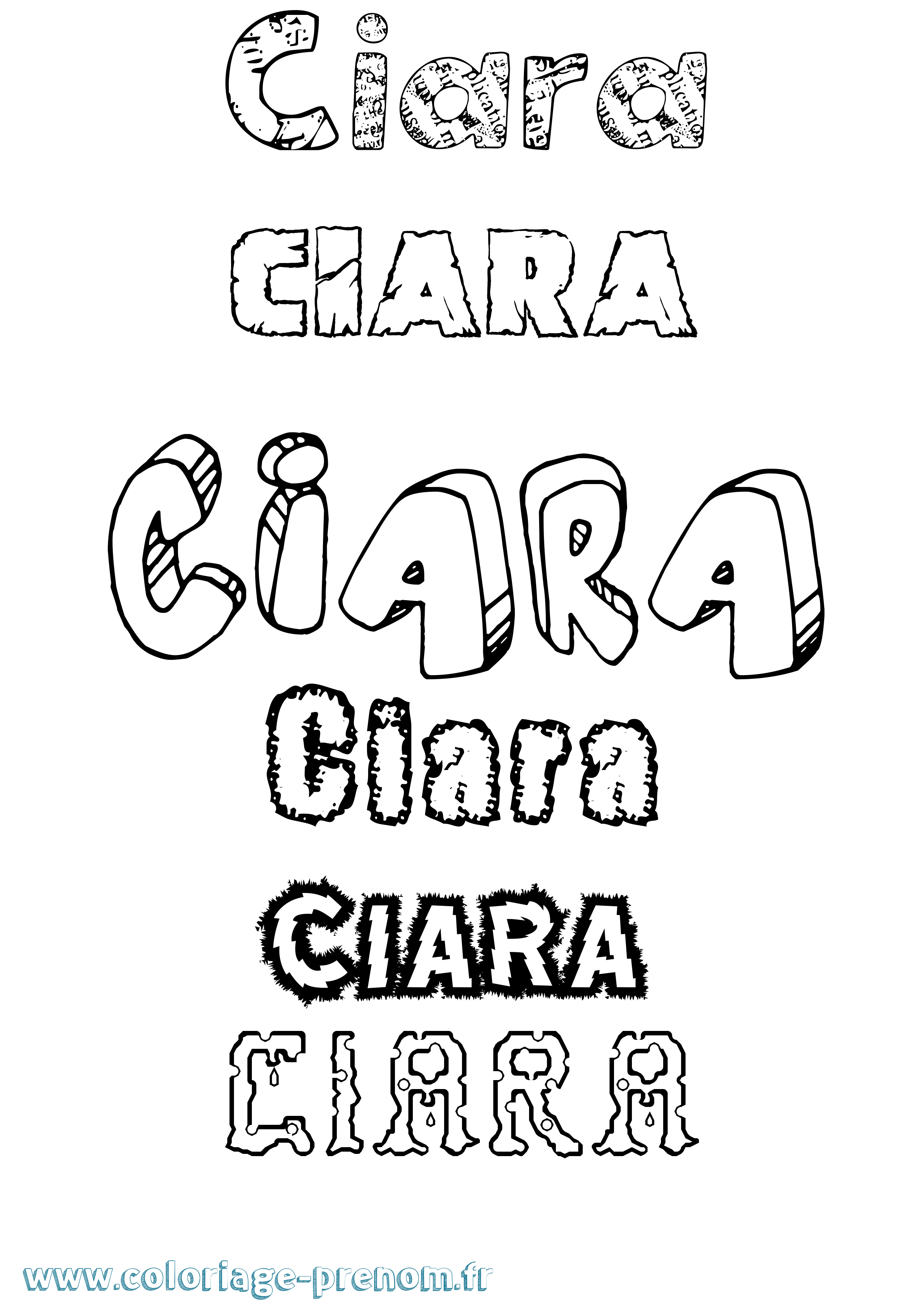 Coloriage prénom Ciara Destructuré