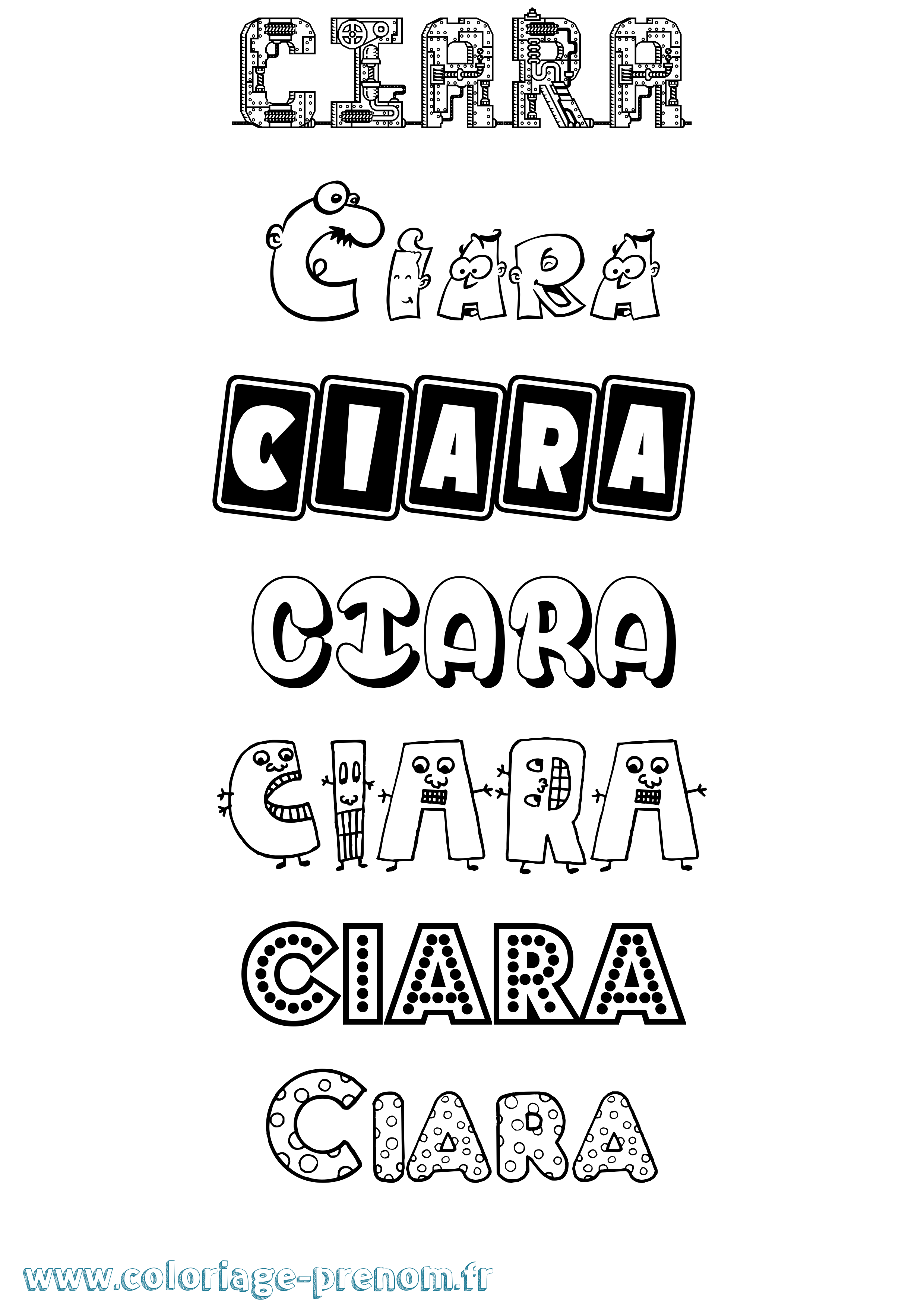 Coloriage prénom Ciara Fun