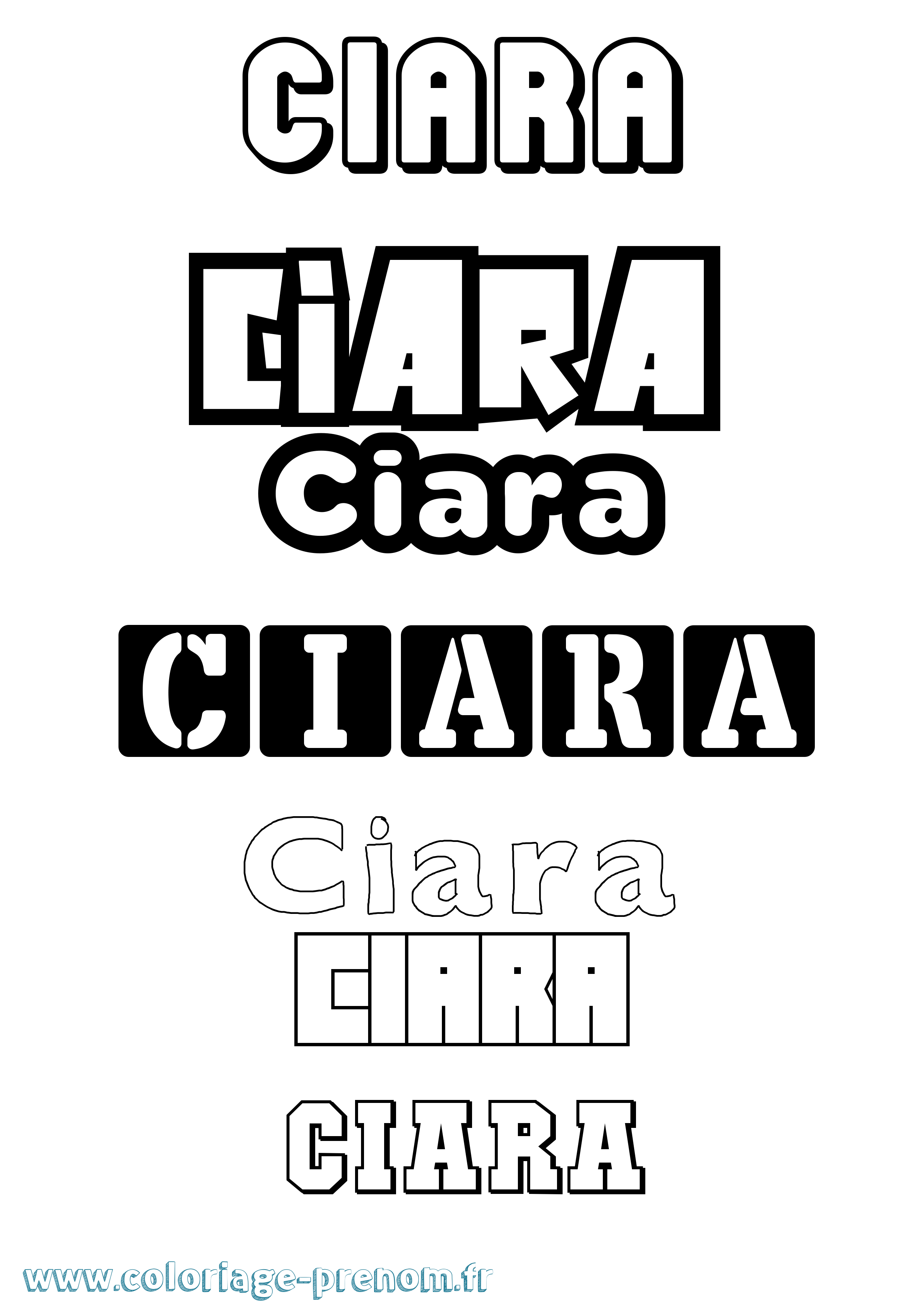 Coloriage prénom Ciara Simple