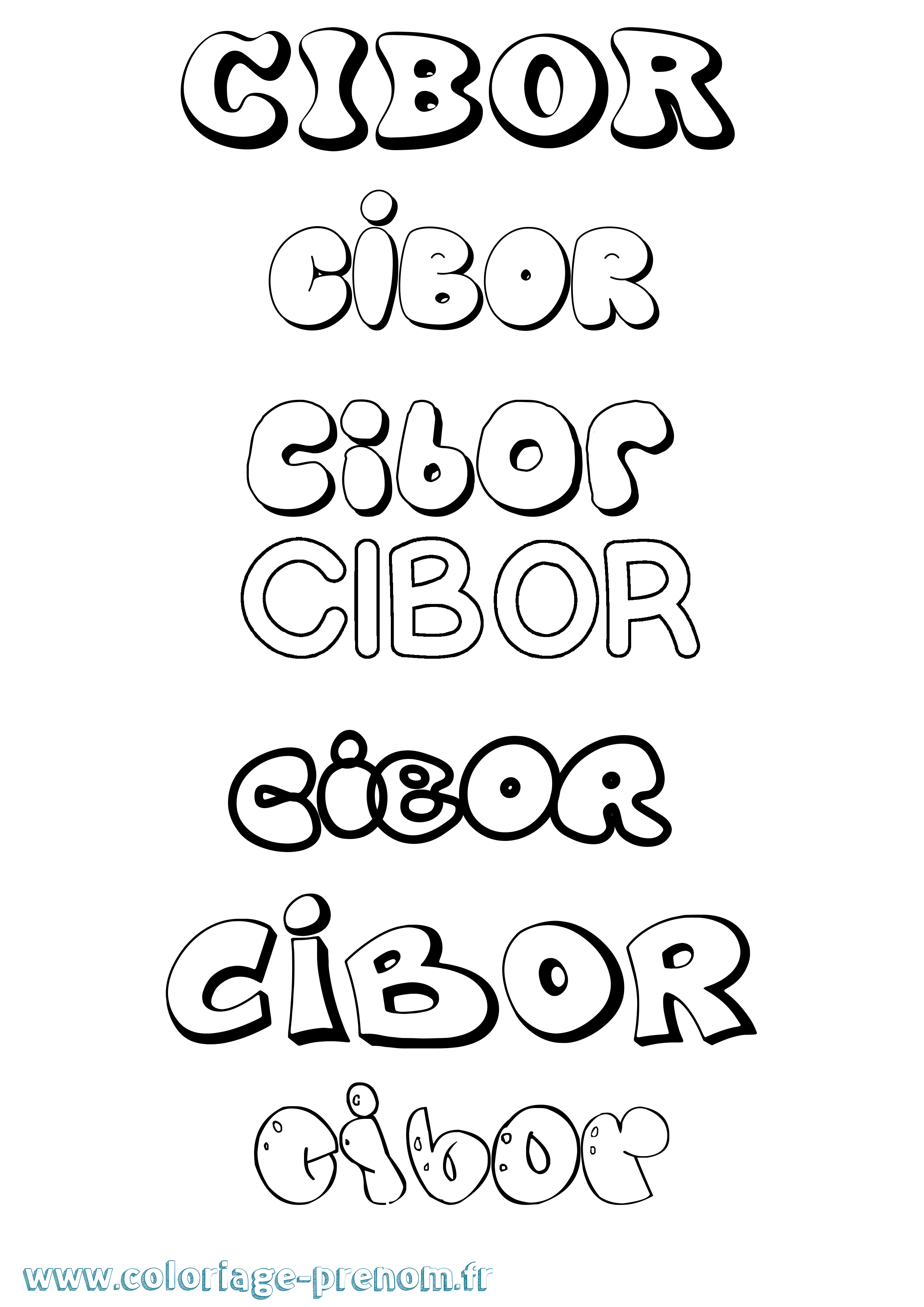 Coloriage Cibor Bubble Coloriage prénom Cibor Bubble