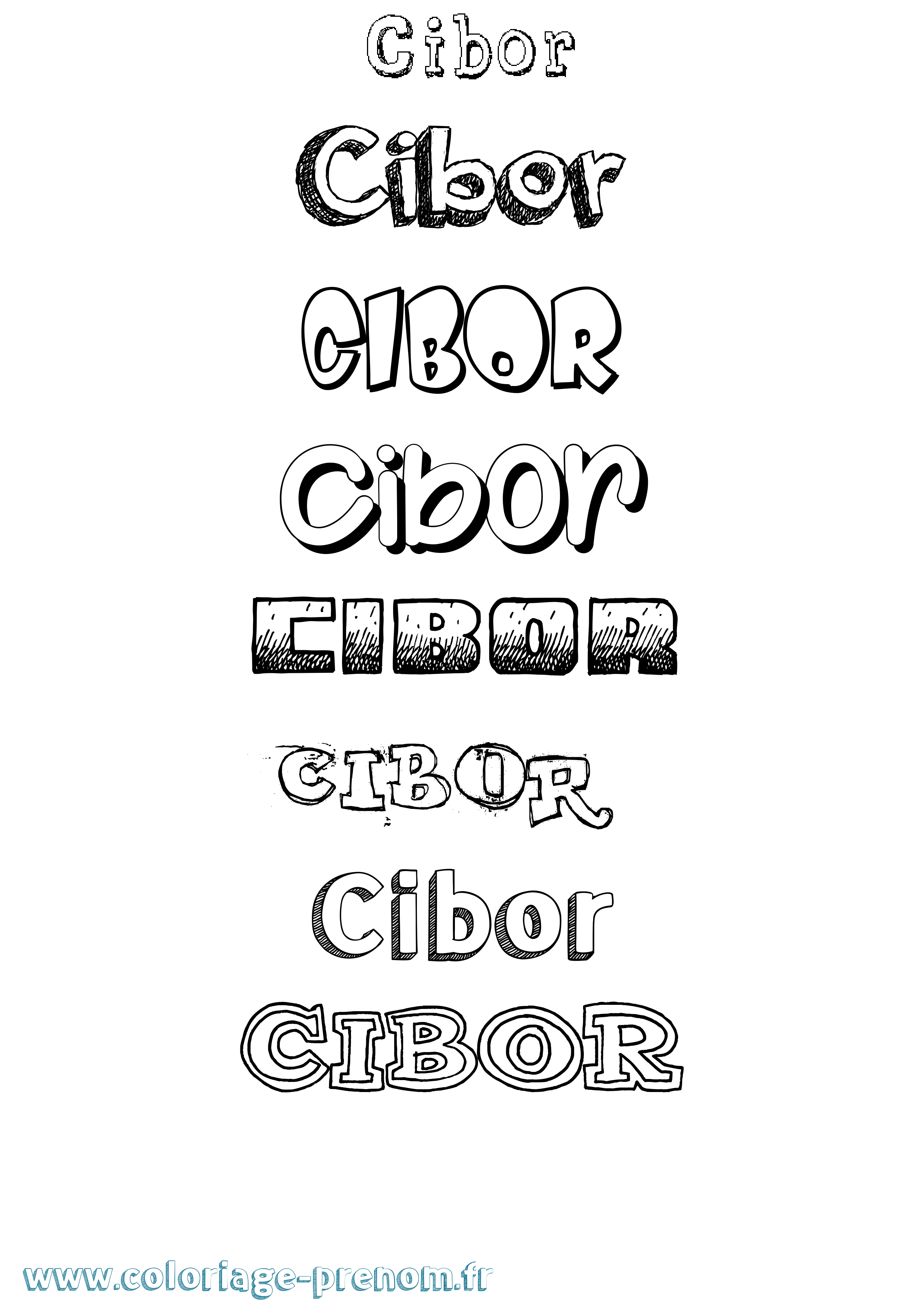 Coloriage Cibor Dessiné Coloriage prénom Cibor Dessiné