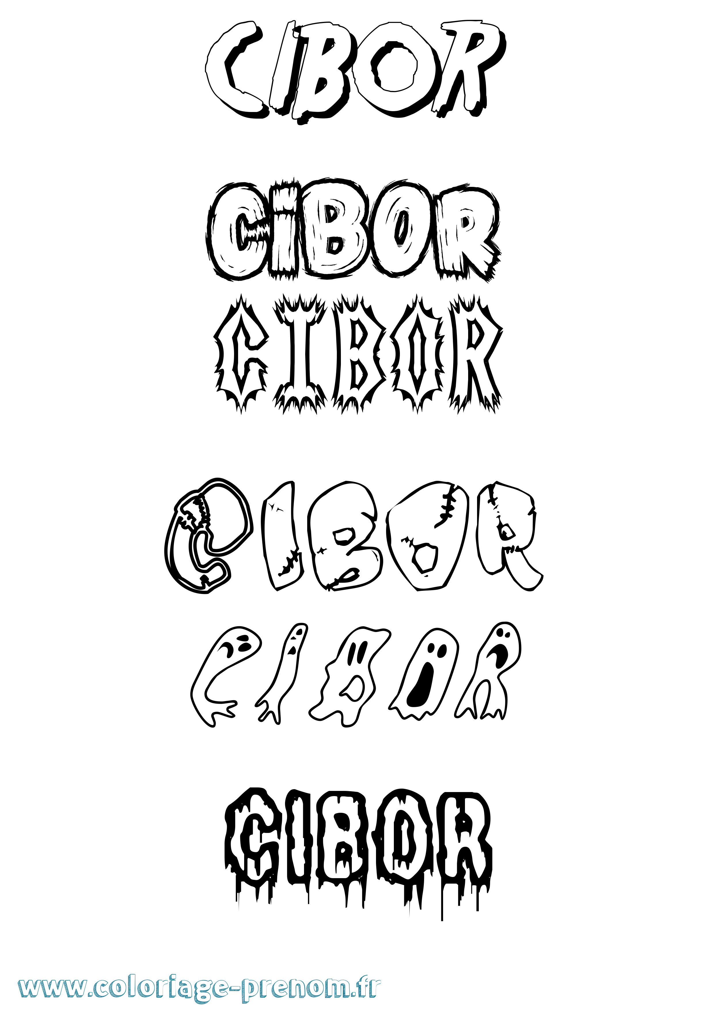 Coloriage Cibor Frisson Coloriage prénom Cibor Frisson