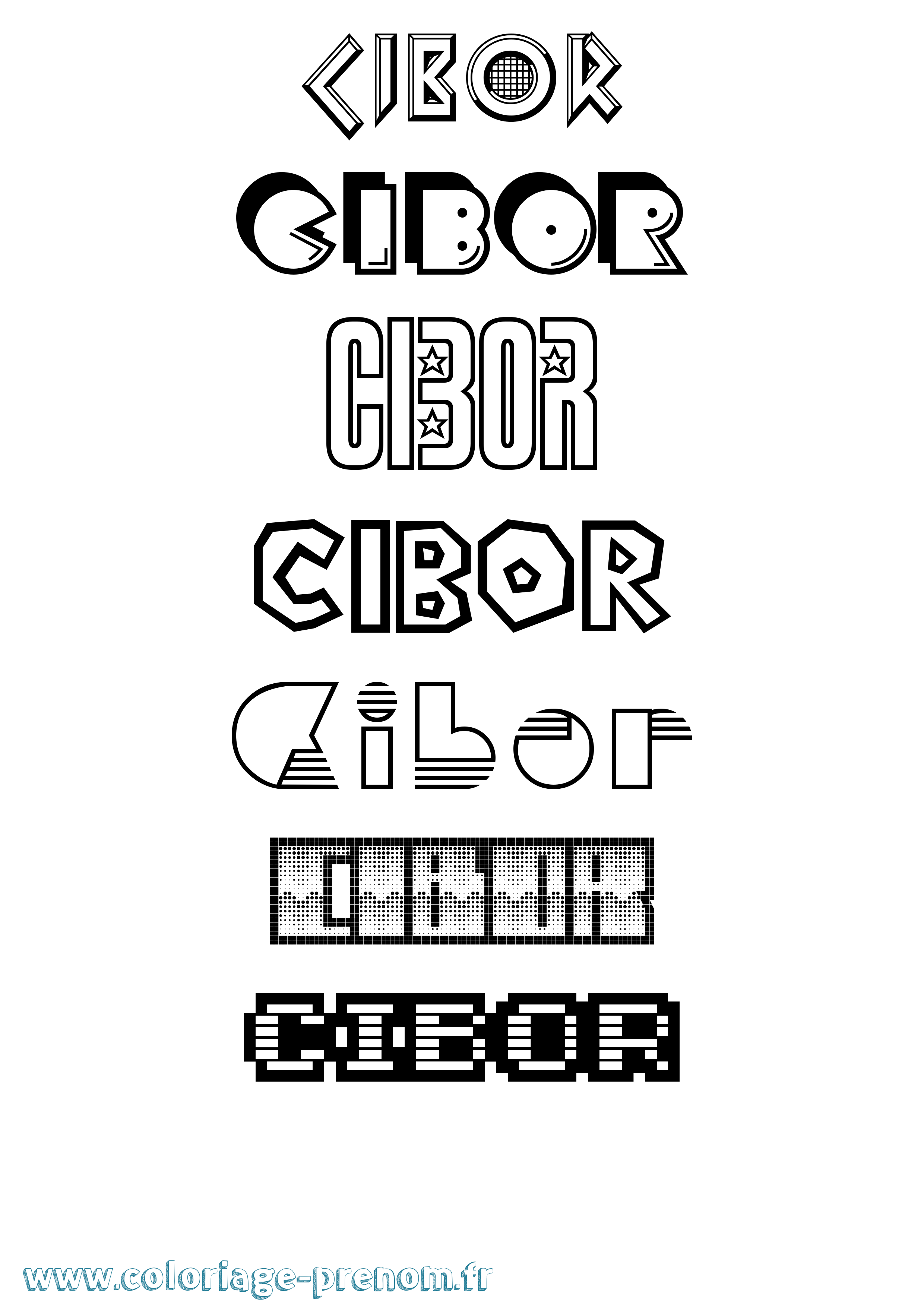 Coloriage Cibor Jeux Vidéos Coloriage prénom Cibor Jeux Vidéos