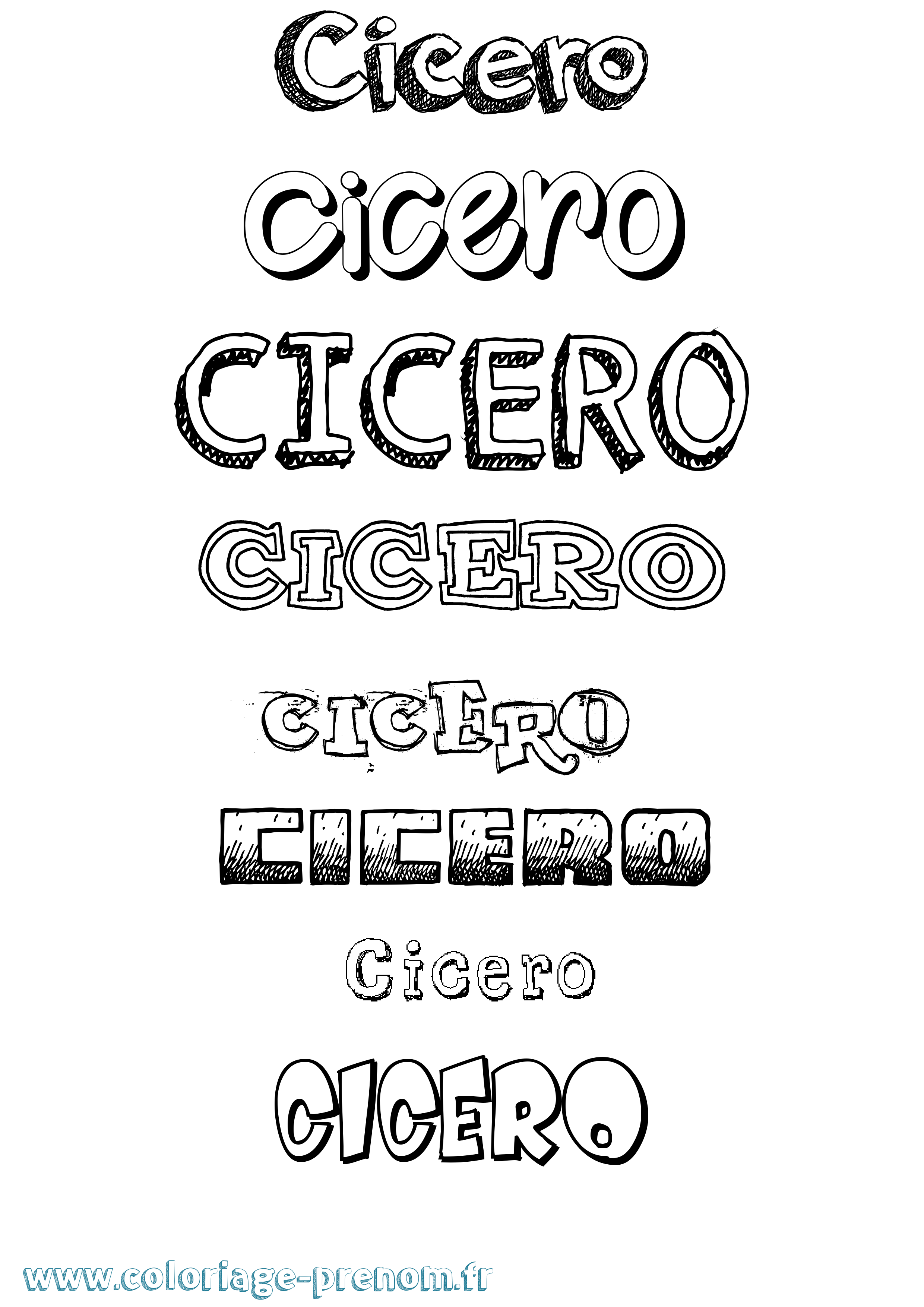 Coloriage prénom Cicero Dessiné
