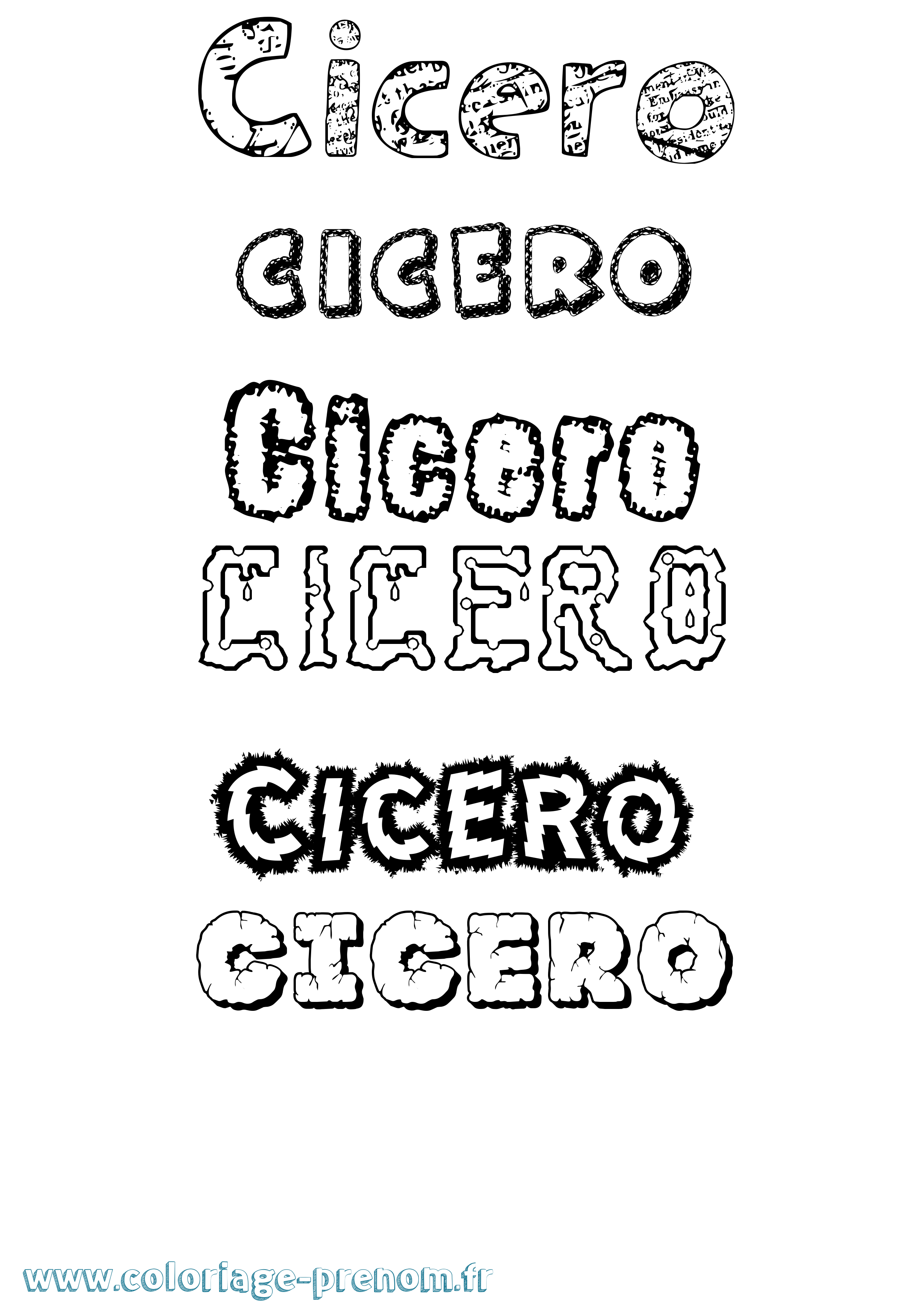 Coloriage prénom Cicero Destructuré