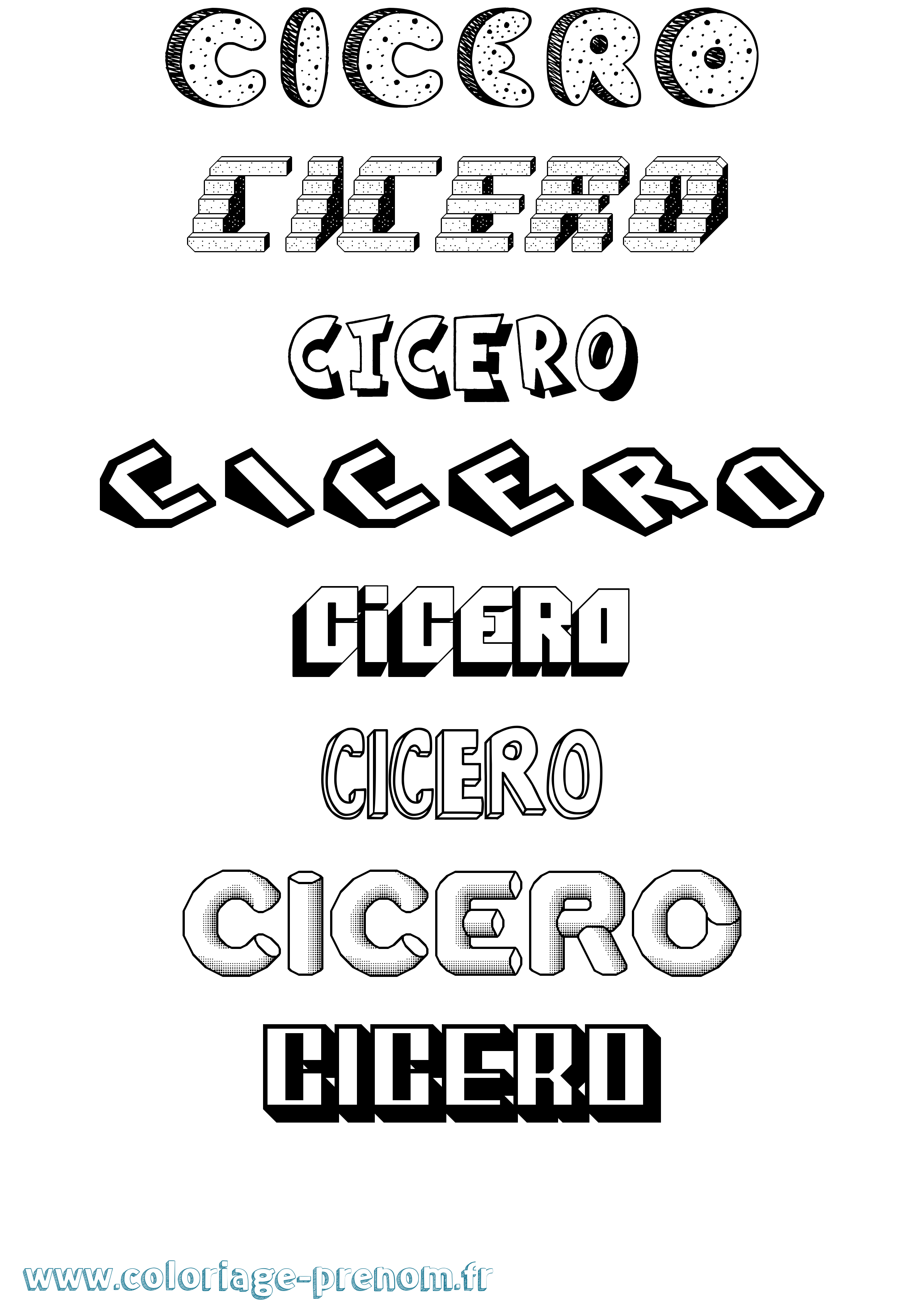 Coloriage prénom Cicero Effet 3D