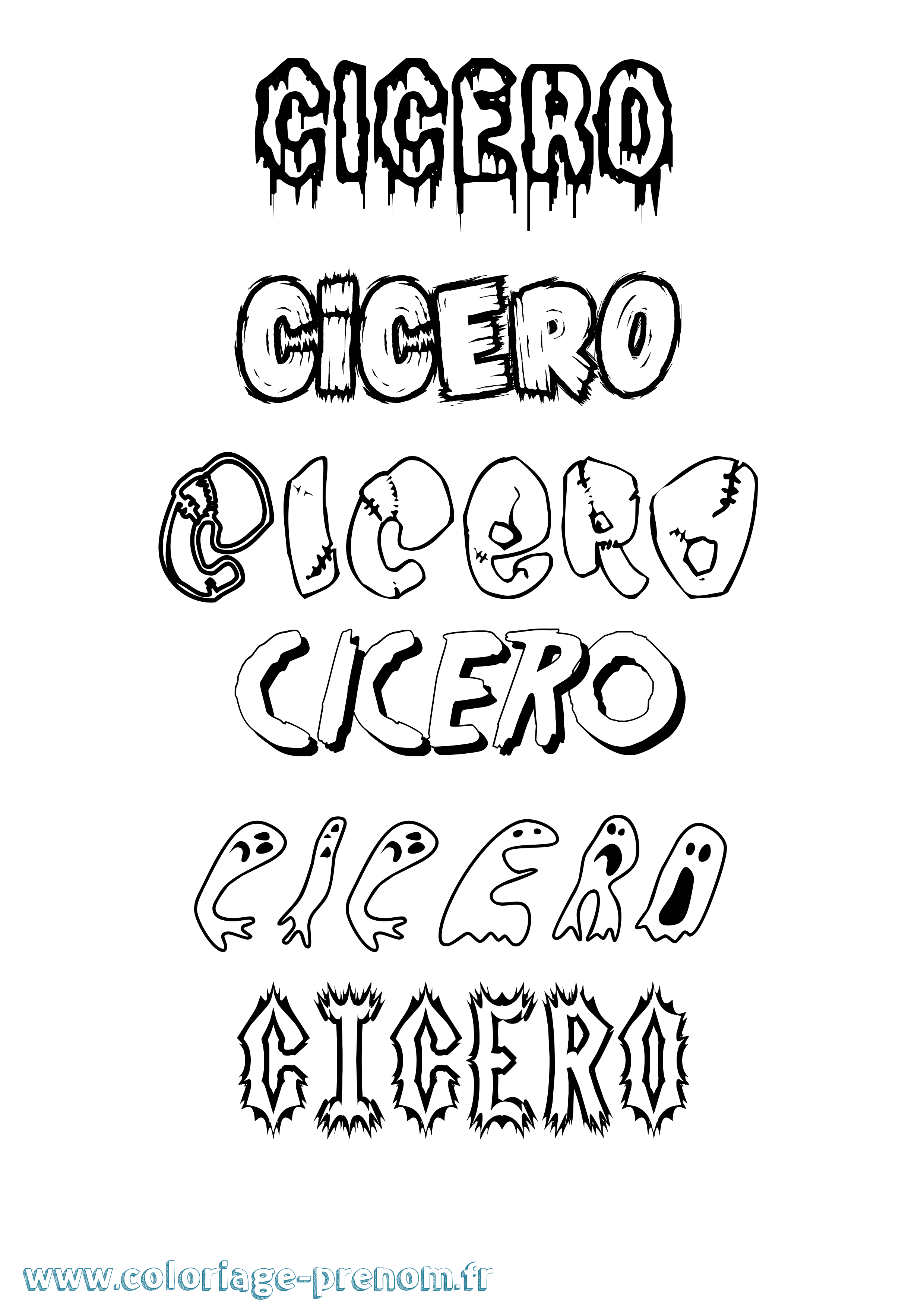 Coloriage prénom Cicero Frisson