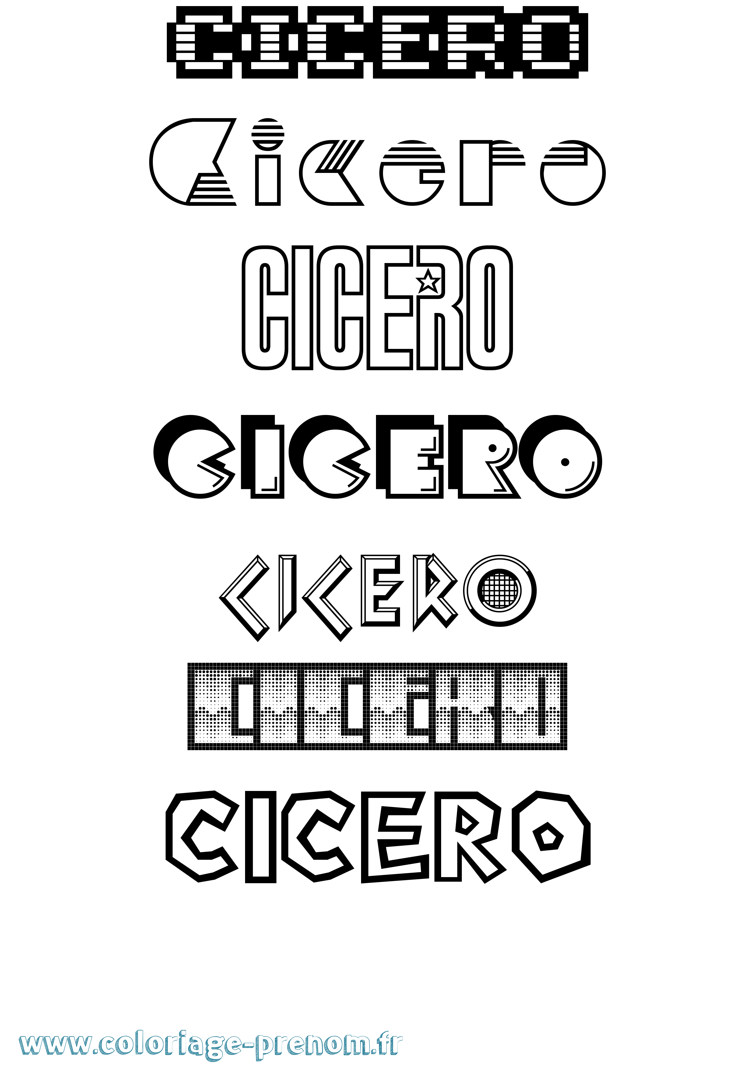 Coloriage prénom Cicero Jeux Vidéos