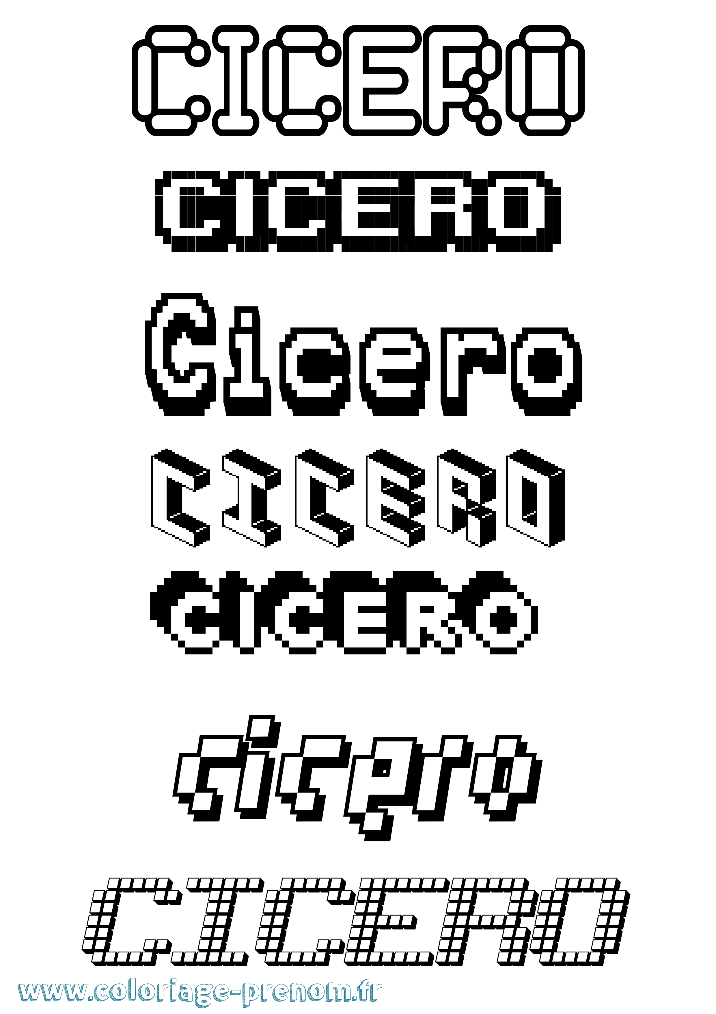 Coloriage prénom Cicero Pixel