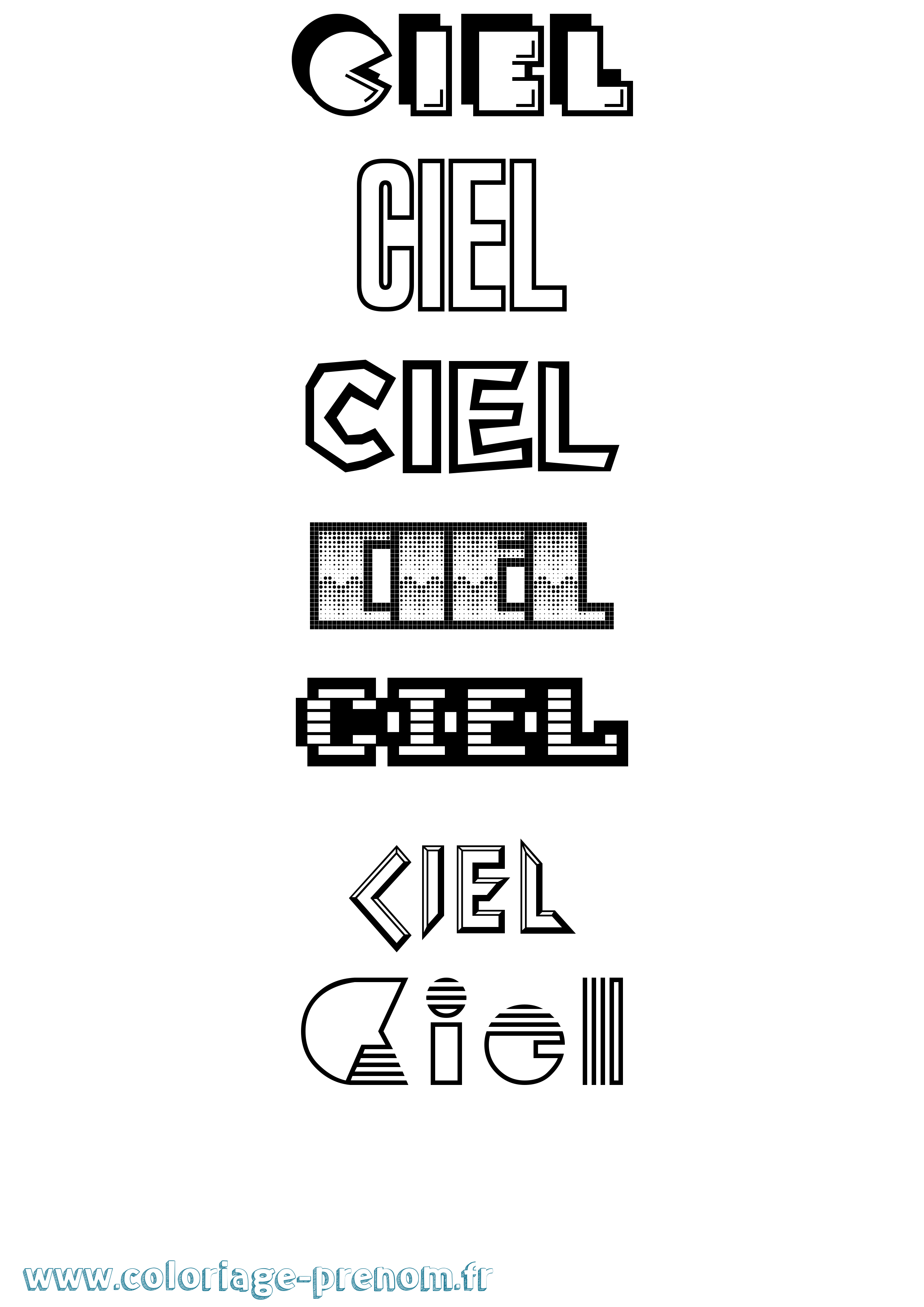 Coloriage Ciel Jeux Vidéos Coloriage prénom Ciel Jeux Vidéos