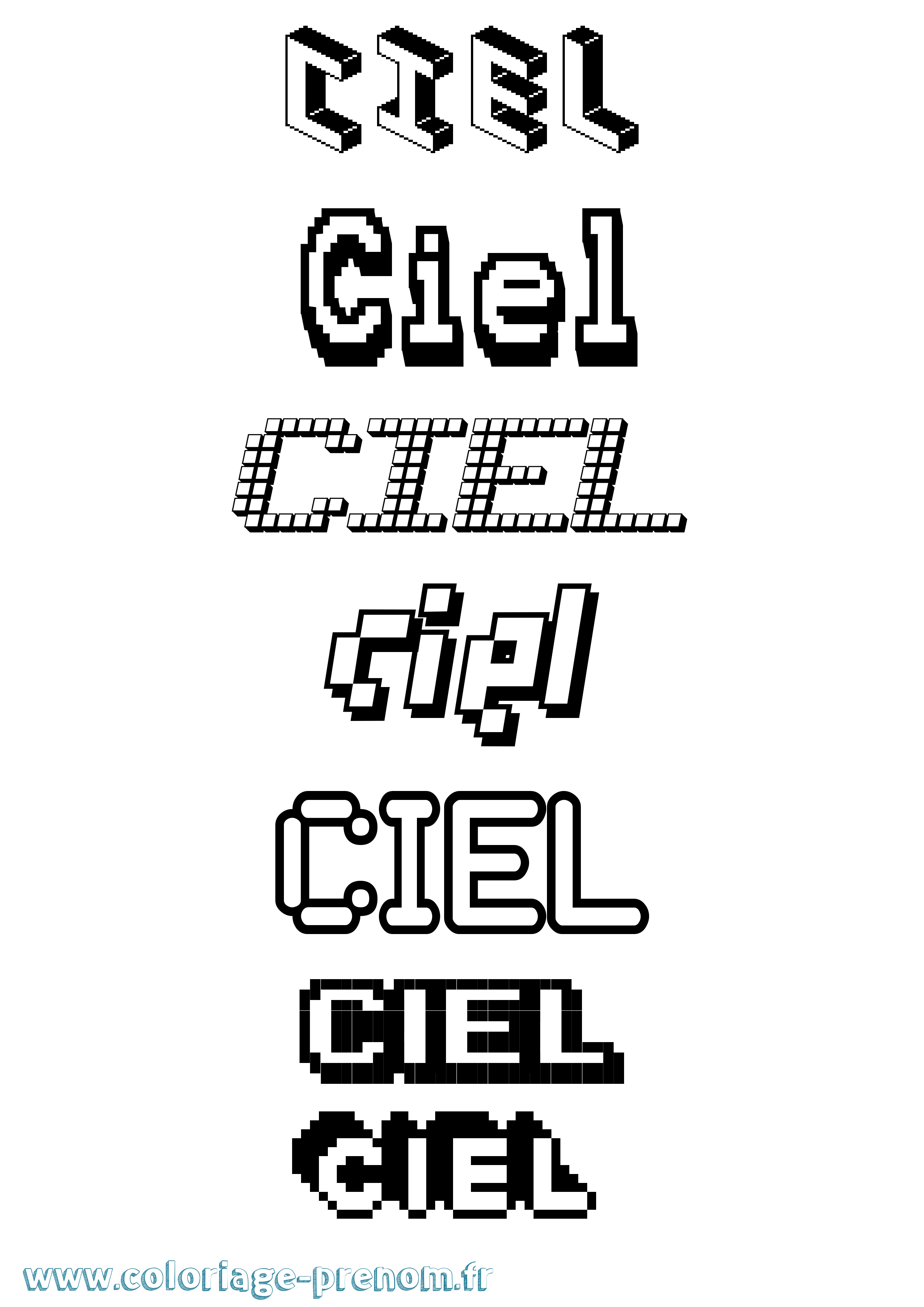 Coloriage Ciel Pixel Coloriage prénom Ciel Pixel