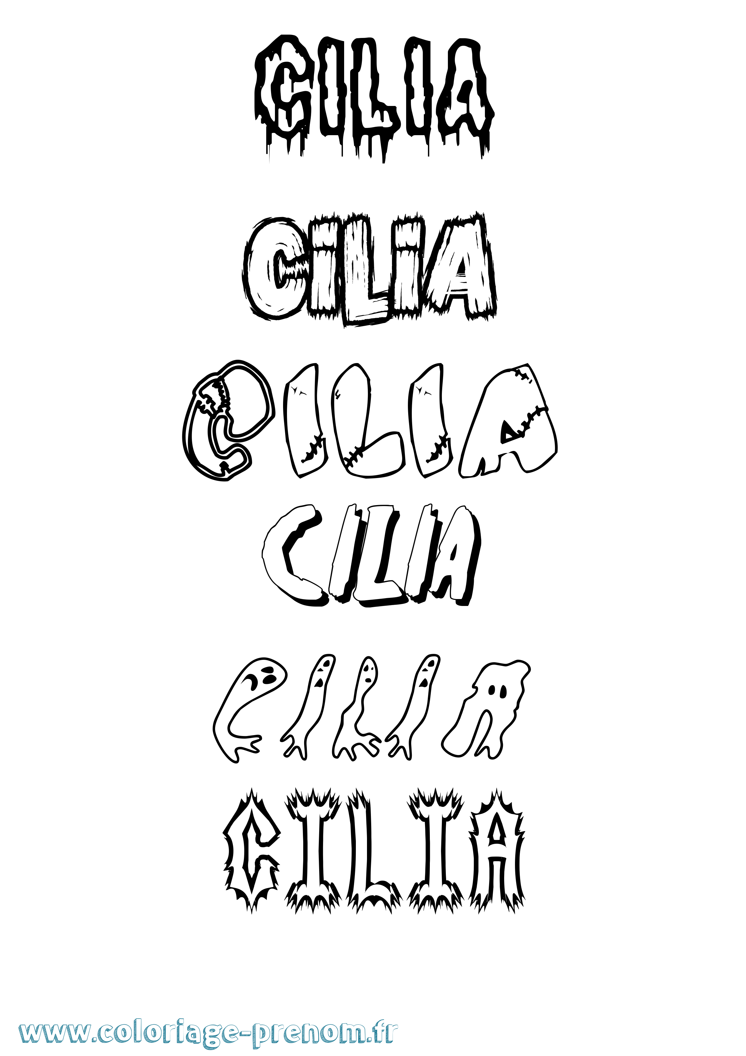 Coloriage prénom Cilia Frisson