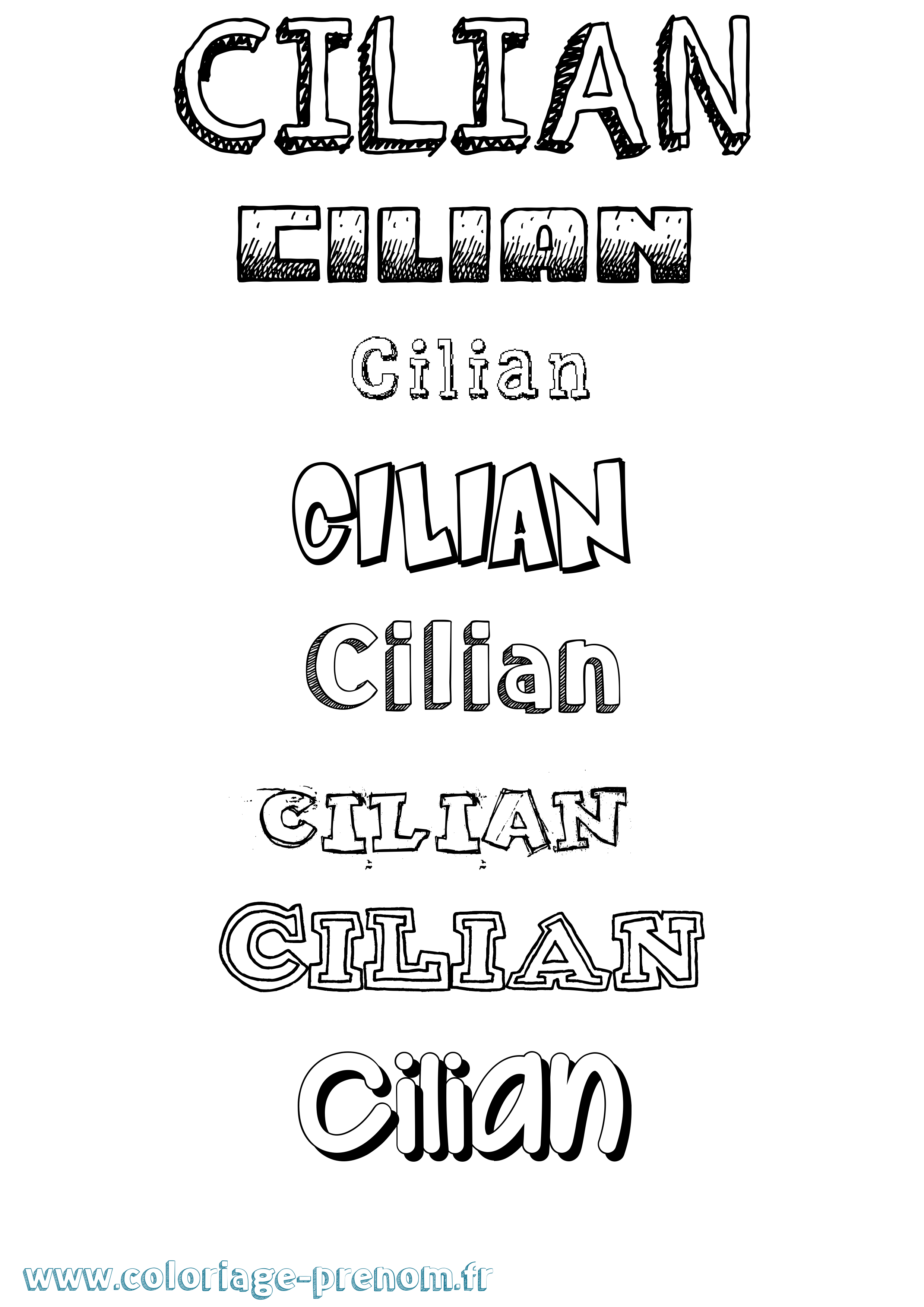 Coloriage prénom Cilian Dessiné