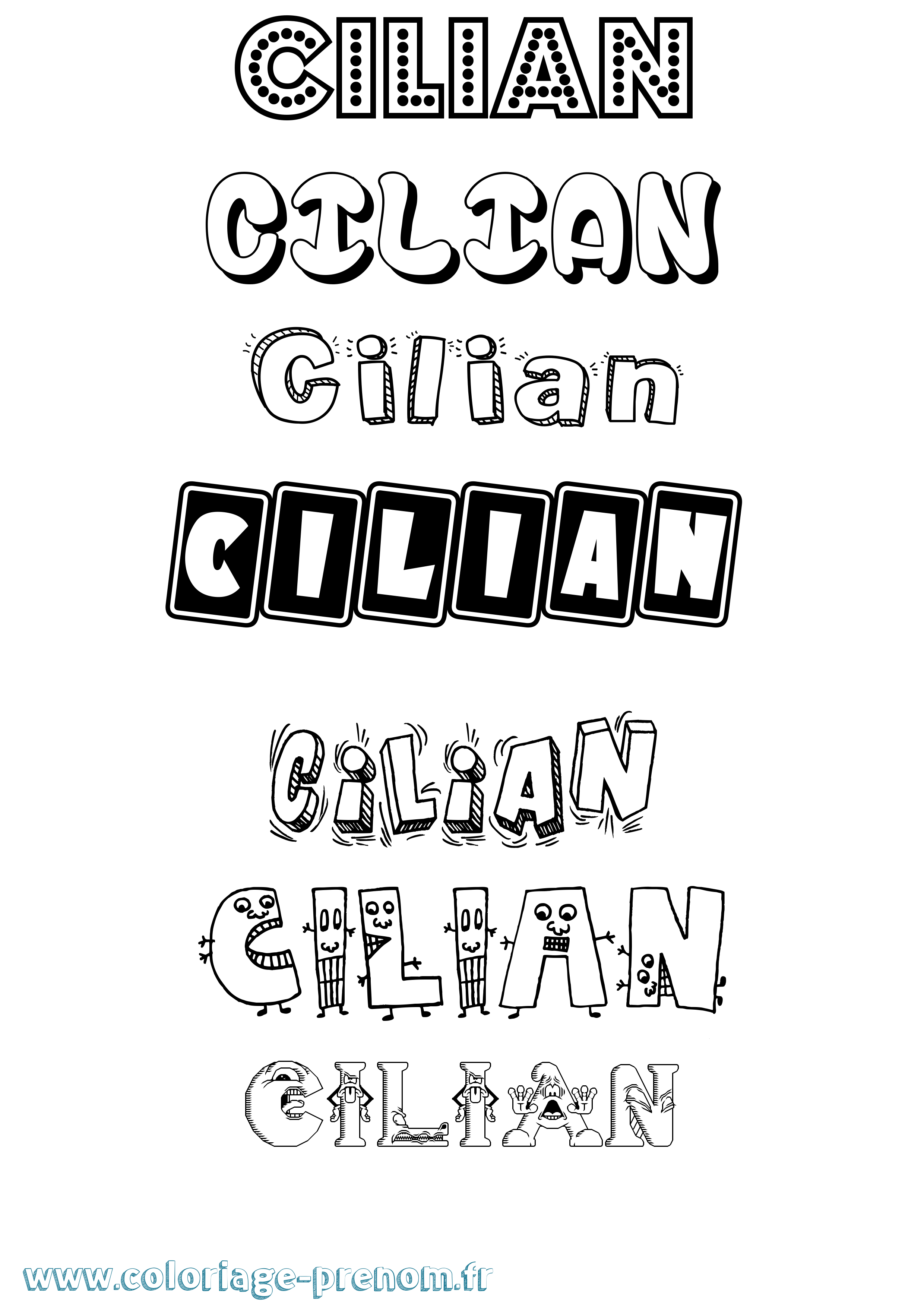 Coloriage prénom Cilian Fun